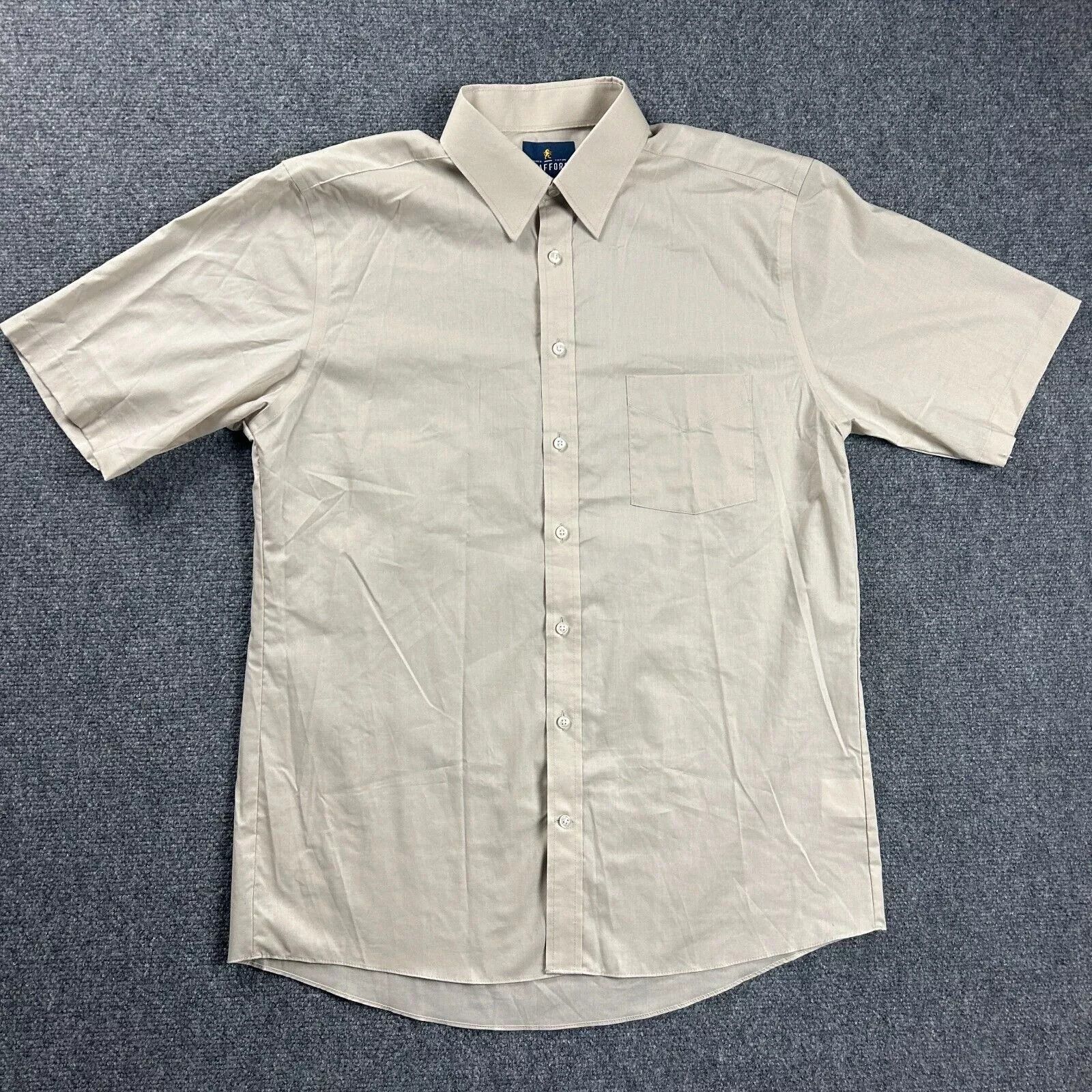 Stafford Stafford Shirt Mens 16 Regular Fit Travel Broadcloth Button Size US L / EU 52-54 / 3 - 1 Thumbnail
