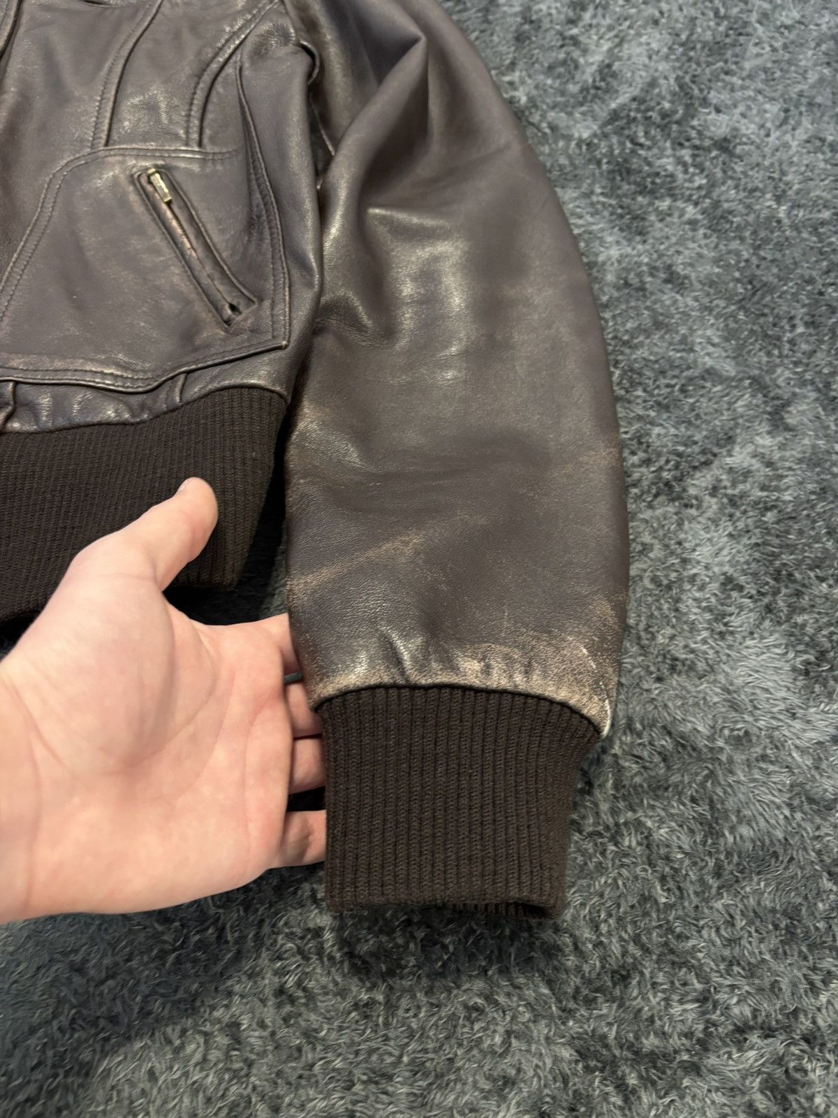 Japanese Brand 00s Vintage Leather Bomber Y2K Jacket Size US S / EU 44-46 / 1 - 2 Thumbnail