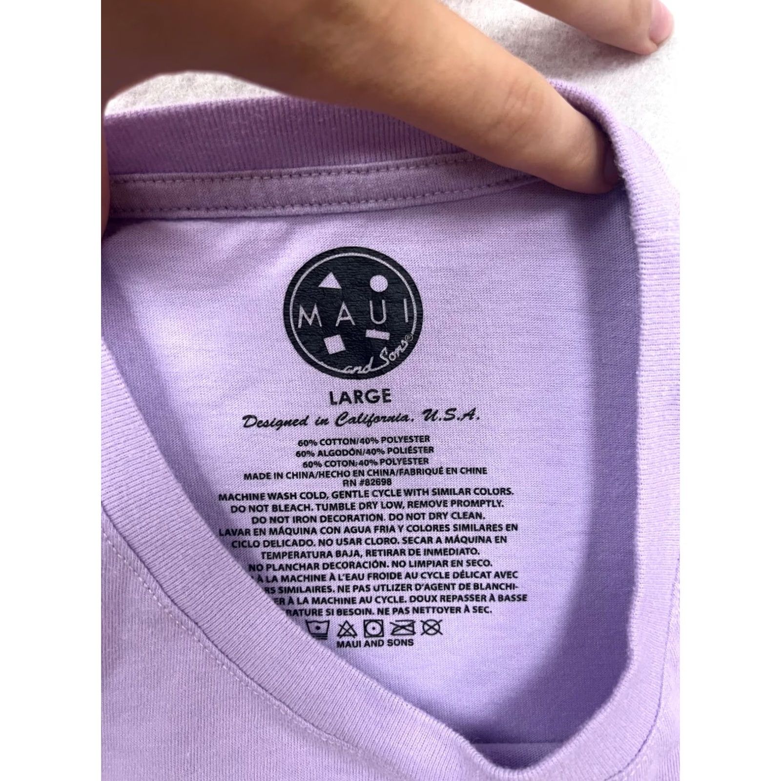 Vintage Maui & Sons Lavender Graphic T-Shirt L Unisex Adults Short Sleeve Large #217A Size US L / EU 52-54 / 3 - 3 Thumbnail