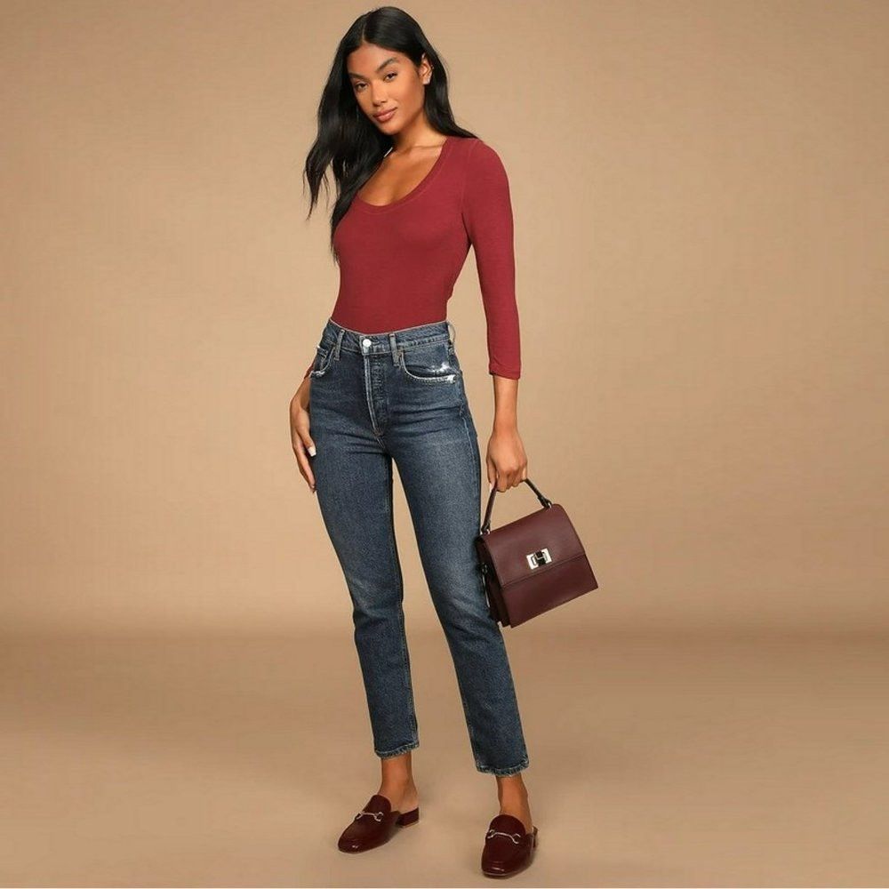 Free People NWT New $50 Free People Hi Hon Long Sleeve Rib Bodysuit Siz Size L / US 10 / IT 46 - 1 Thumbnail