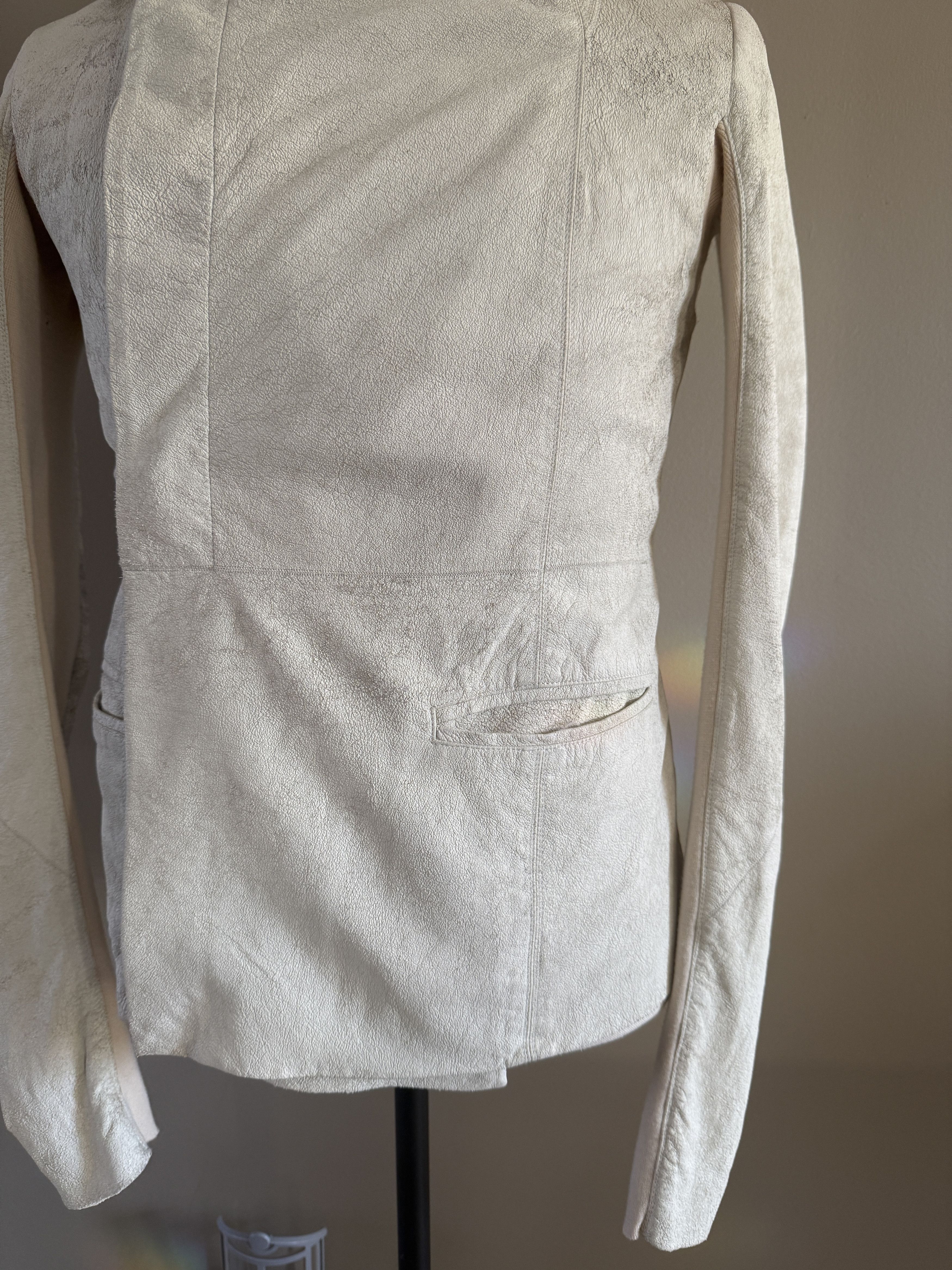 Rick Owens Rick Owens White Blistered Leather Jacket Size US XS / EU 42 / 0 - 3 Thumbnail