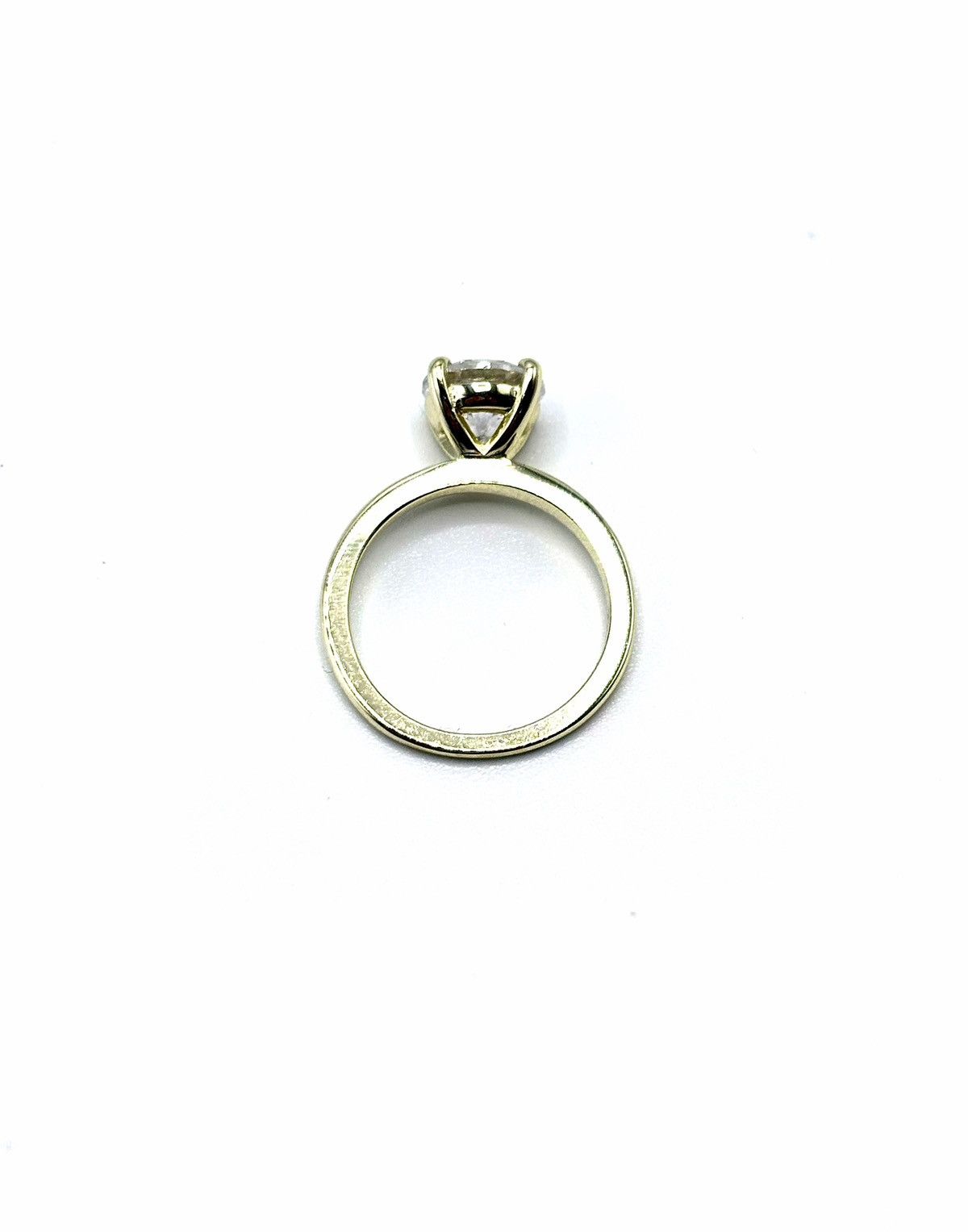 Sterling Silver Gold-Tone .925 Sterling Silver CZ Solitaire Ring sz 4.5 Size ONE SIZE - 4 Thumbnail