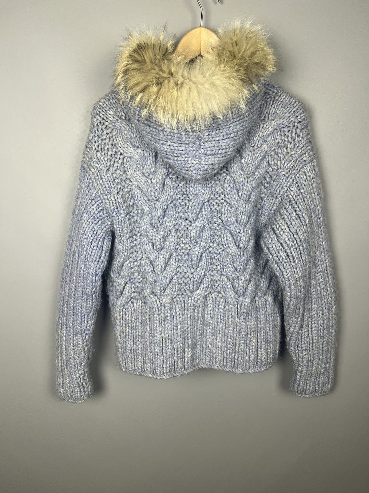 Woolrich Woolen Mills M RARE! Woolrich wool knited zip hoodie / jacket with fur Size M / US 6-8 / IT 42-44 - 7 Thumbnail