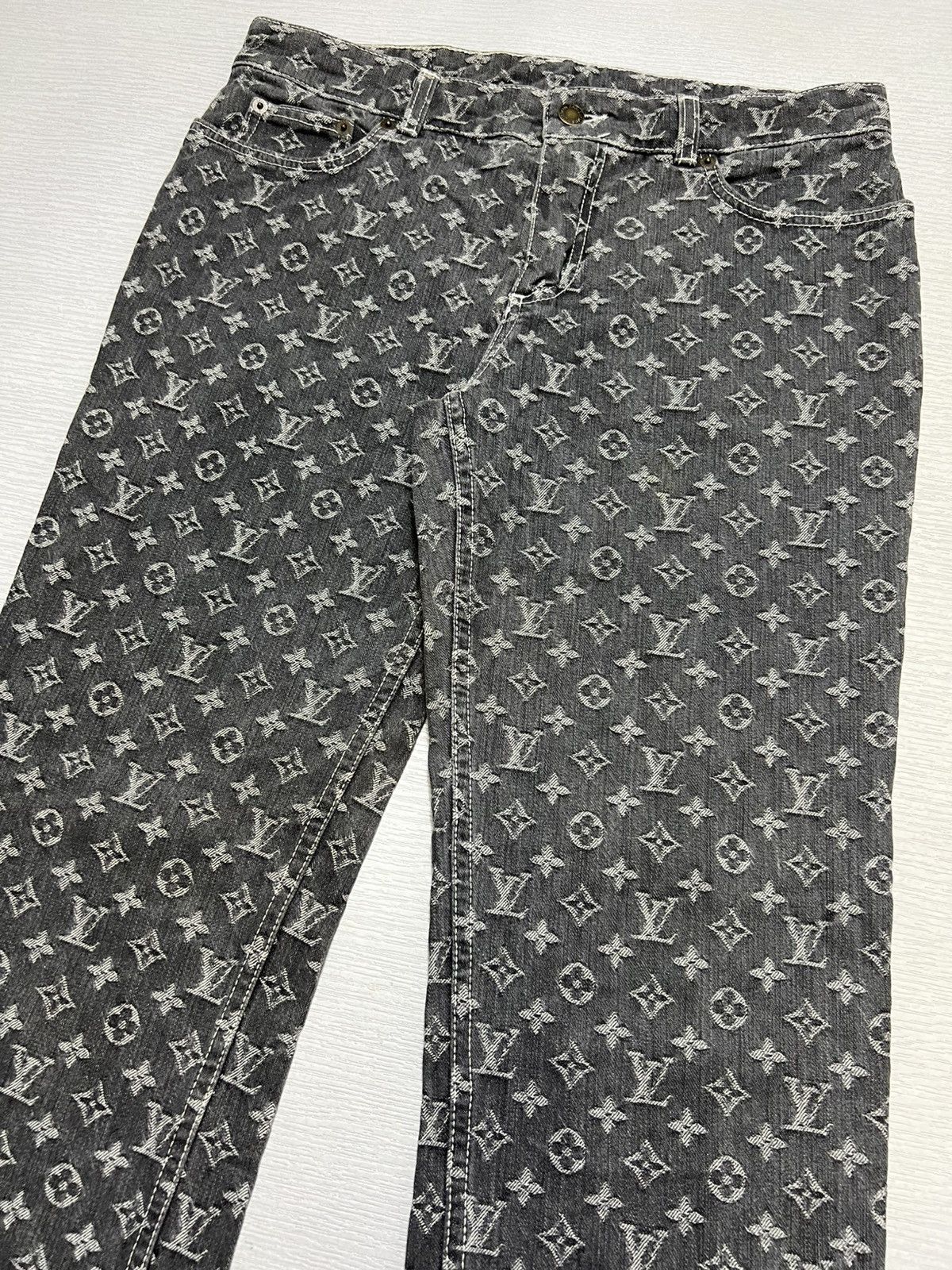 Louis Vuitton Louis Vuitton - Marc Jacobs - Jacquard Monogram Denim Jeans Size 28" / US 6 / IT 42 - 5 Thumbnail