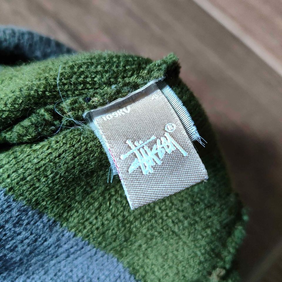 Stussy Stussy Beanie Army Green Big Logo 90's Size ONE SIZE - 2 Thumbnail