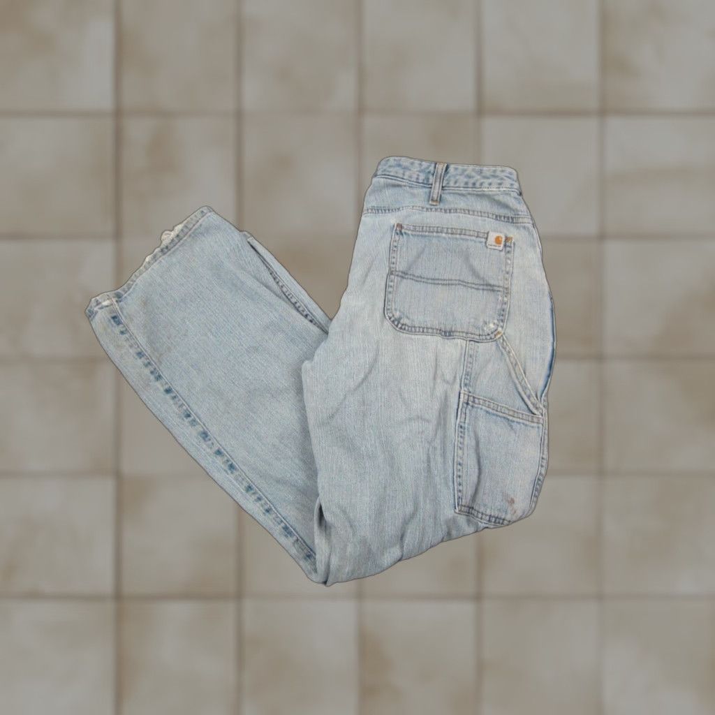 Carhartt VINTAGE Carhartt Jeans Mens Wide-Leg 5-Pocket Denim Blue 32 x 29 Relaxed Regular Regular Rise Mid 80s 90s Classic Baggy Size 32 W 29 L Size US 32 / EU 48 - 1 Thumbnail