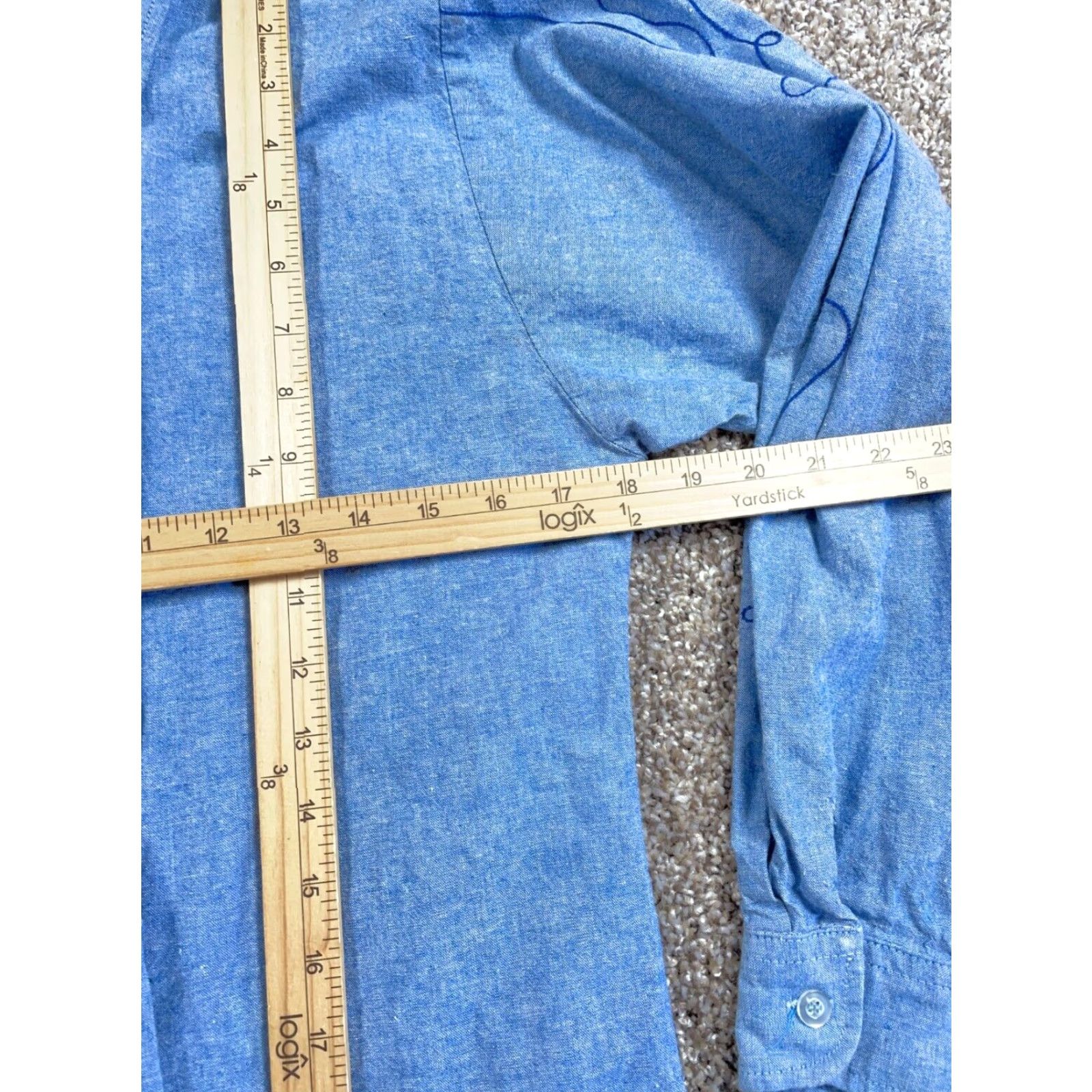 Vintage VINTAGE Western Chambray Shirt Women's Small Blue Cotton Button-Up 90s Cowboy Womens Size S / US 4 / IT 40 - 6 Thumbnail