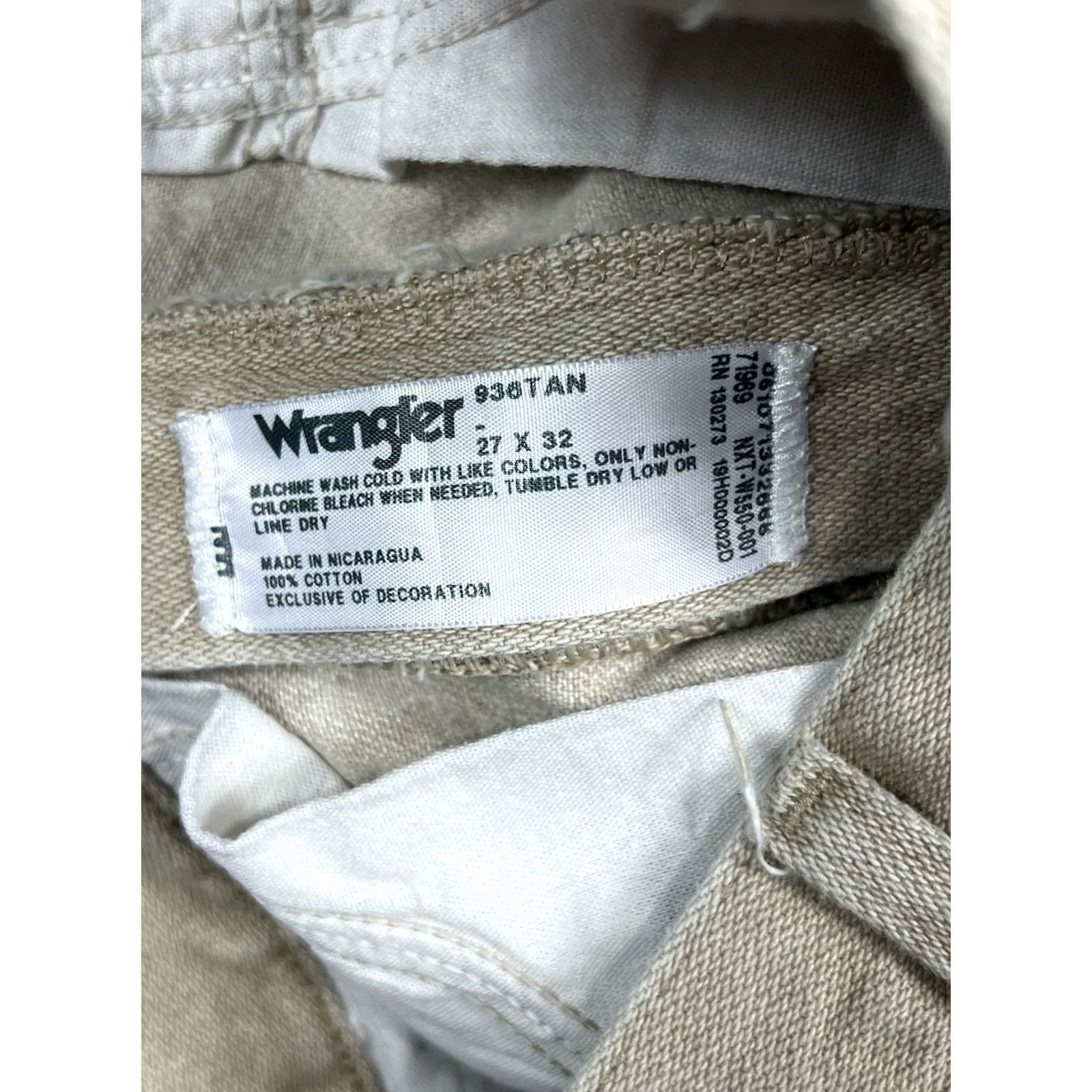 Wrangler Wrangler Jeans Cowboy Cut Tan Cowboy Fit Straight Leg 27x32 Men Regular Denim Zip 5-Pocket Size US 27 - 7 Thumbnail