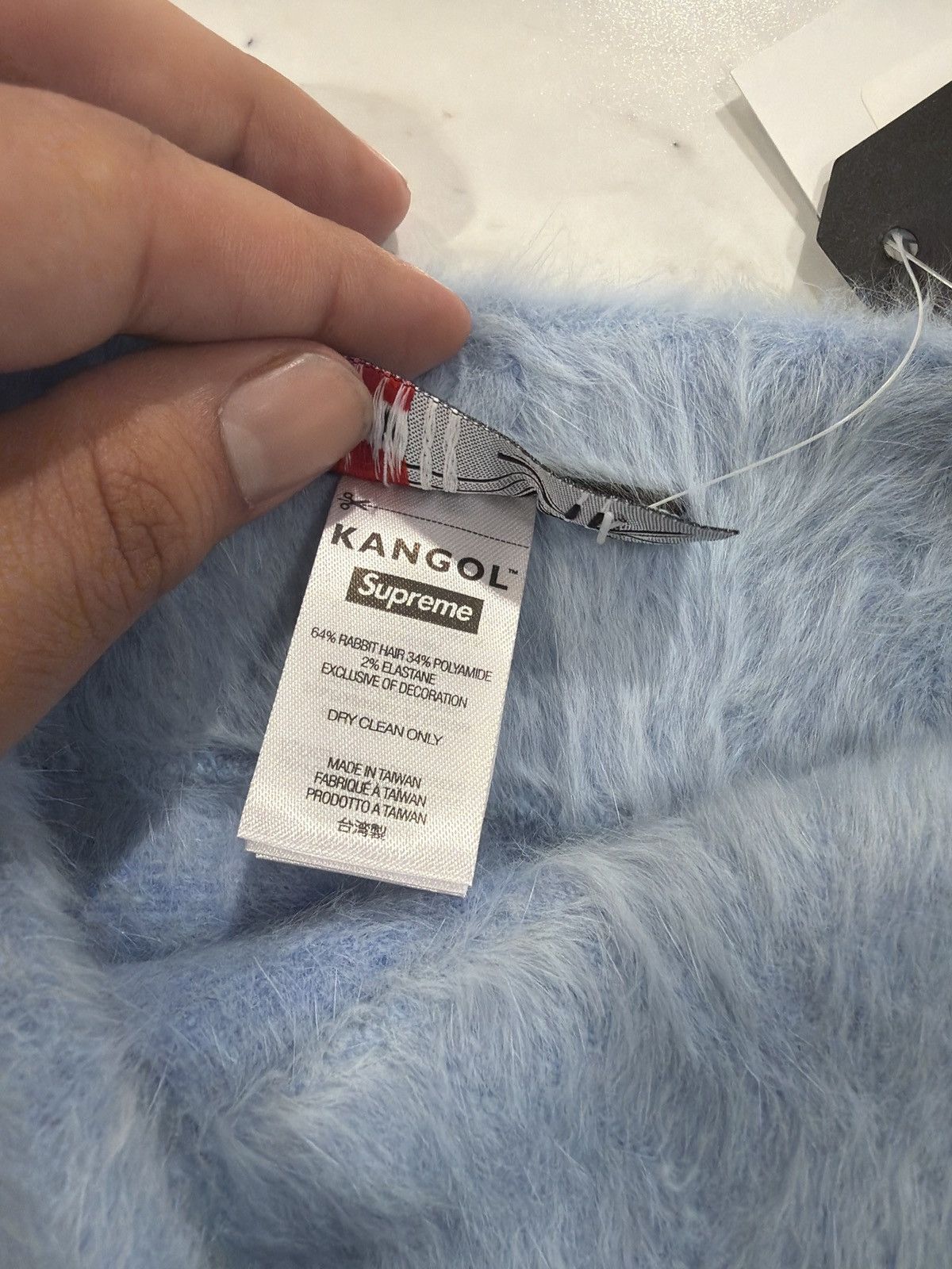 Kangol × Supreme Supreme Kangol Fugora Script Light Blue Beanie Size ONE SIZE - 4 Thumbnail