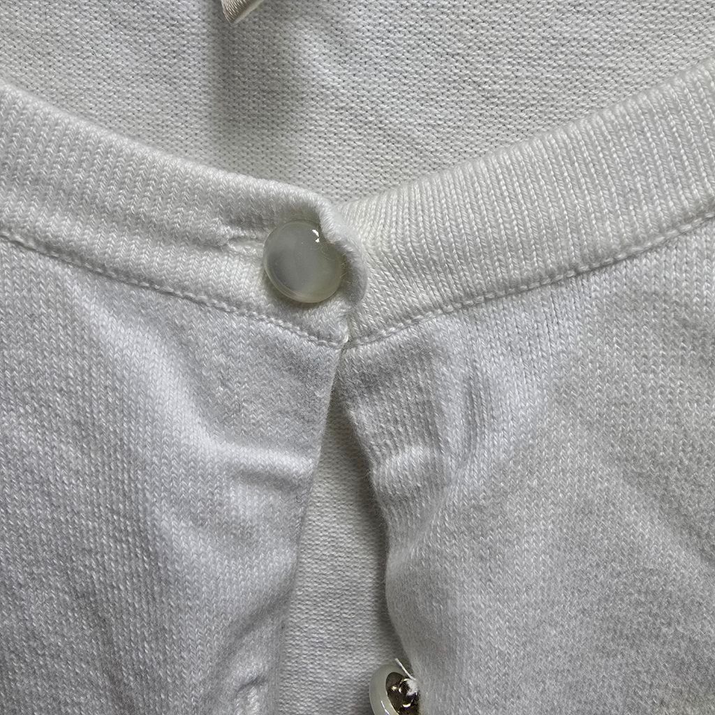 The Unbranded Brand Women's Ann Taylor LOFT White Cardigan Sweater L Size L / US 10 / IT 46 - 3 Thumbnail
