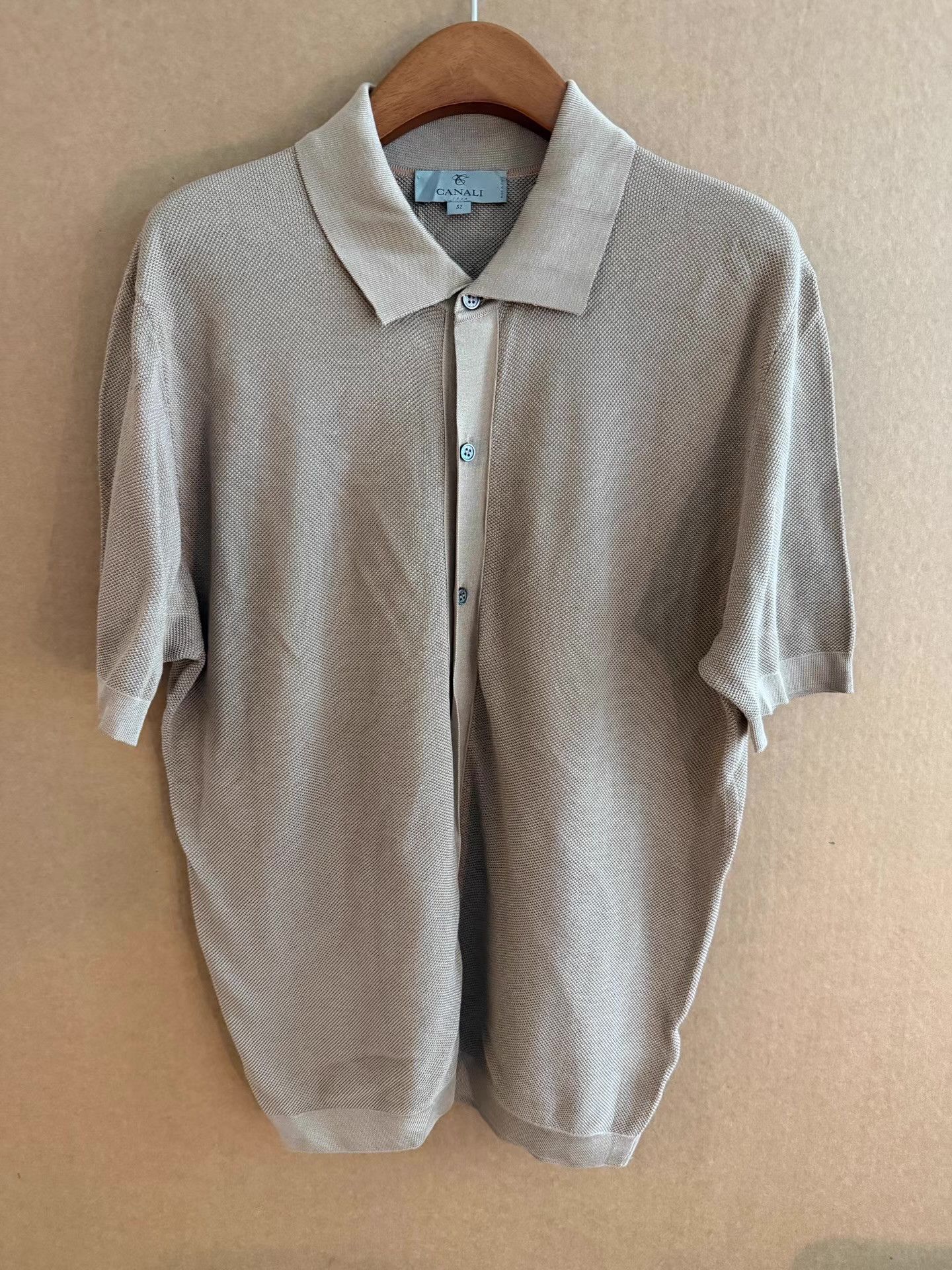 Canali CANALI Men's Short Sleeve Polo Shirt Q16 Size US L / EU 52-54 / 3 - 1 Thumbnail