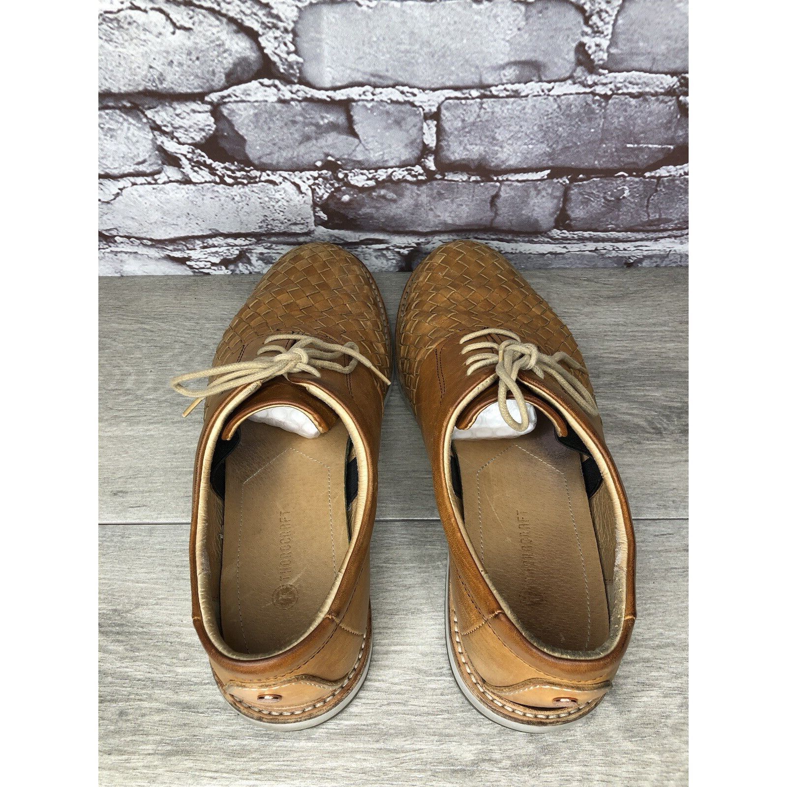 Other THOROCRAFT ROSS Brown Woven Leather Oxfords Lace Up Shoes Me Size US 10 / EU 43 - 6 Thumbnail