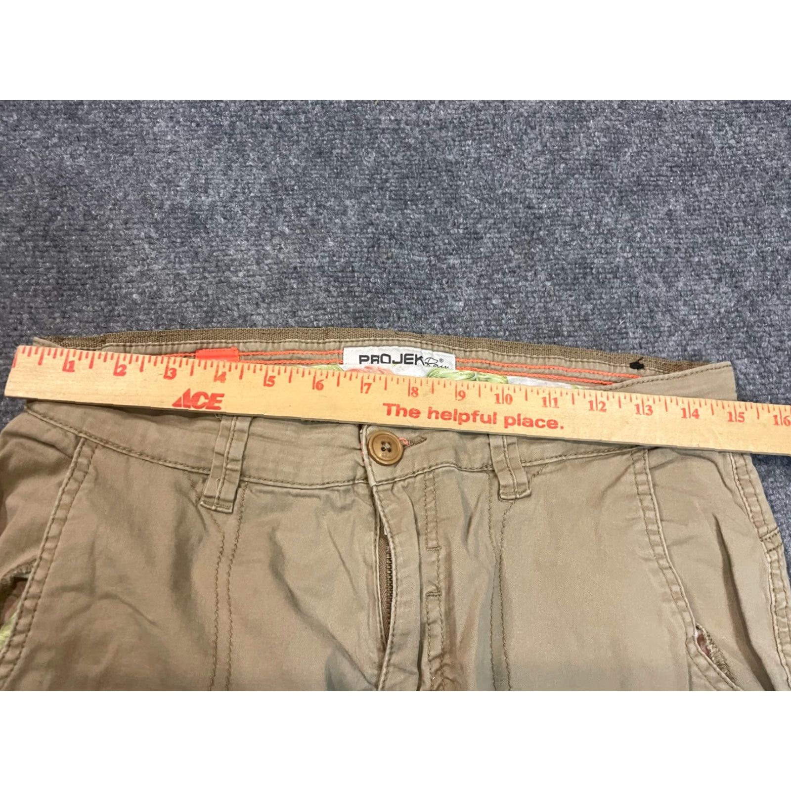 Vintage Projek Raw Shorts Womens 30" Waist Cargo Pockets Tan Y2K Cargo Pocket Front Flat Front Regular Cotton Brown Size 30" / US 8 / IT 44 - 5 Thumbnail