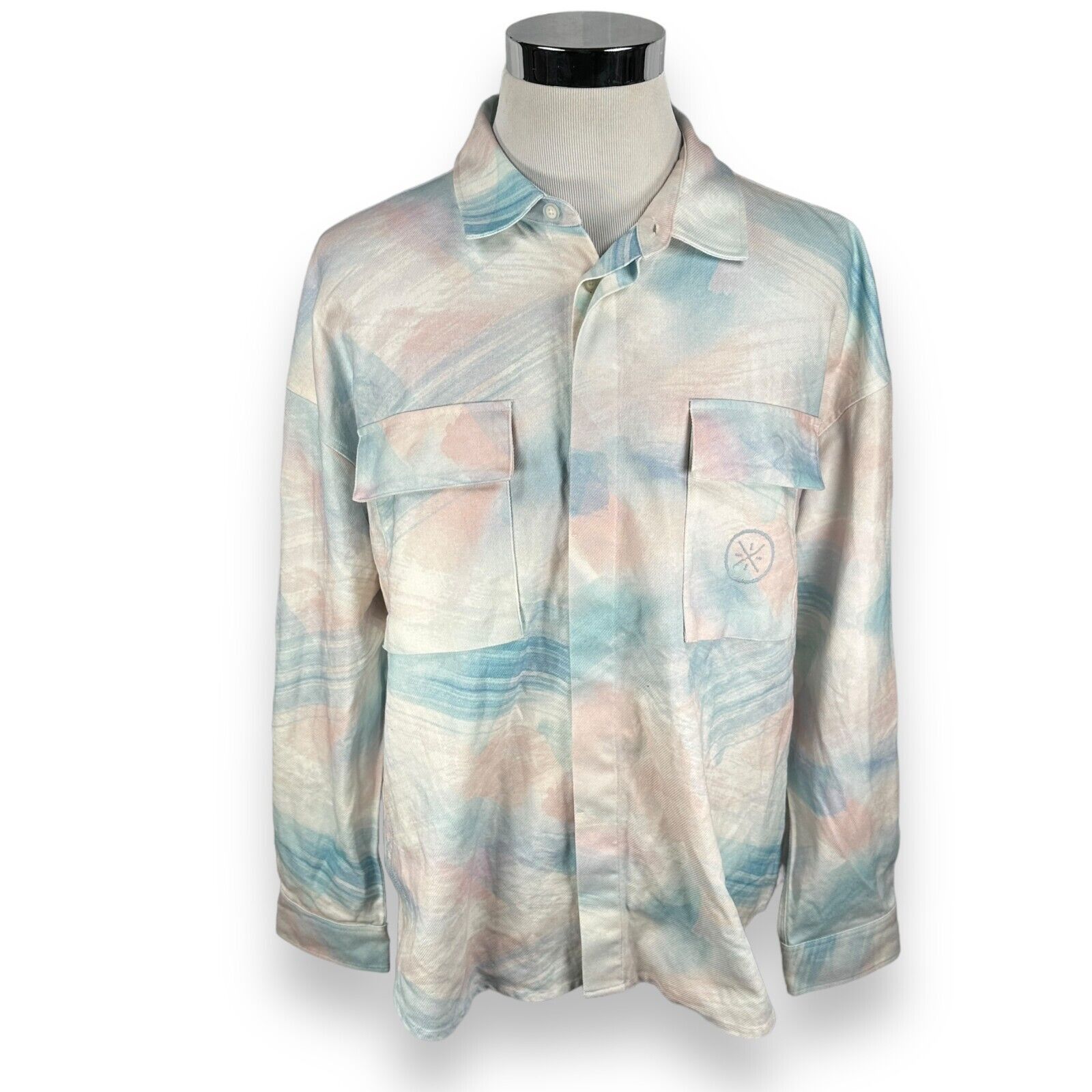 & Other Stories Li-Ning Love Wade Logo Shirt Men's 2XL Marshmallow Blue Pink Size US XXL / EU 58 / 5 - 1 Thumbnail