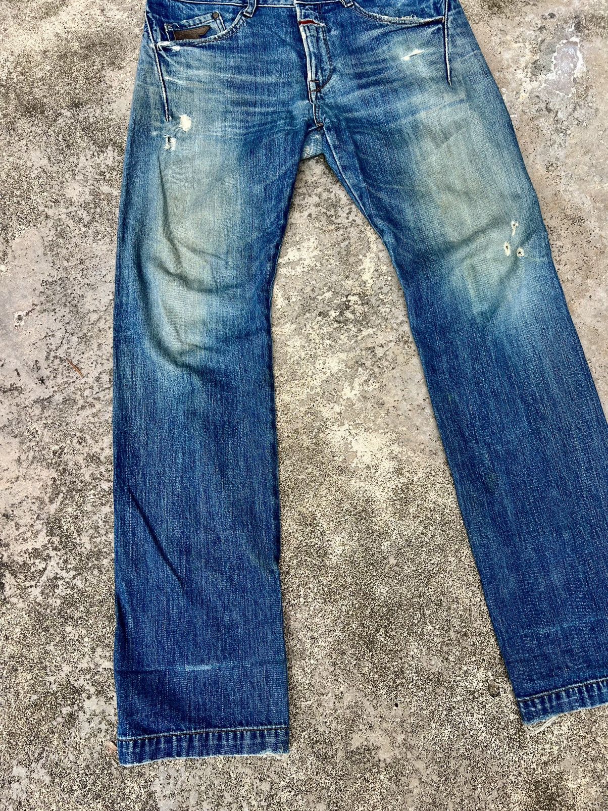 Marithe + Francois Girbaud Vintage MFG Distressed Low Rise Flared Jeans Size US 36 / EU 52 - 5 Thumbnail
