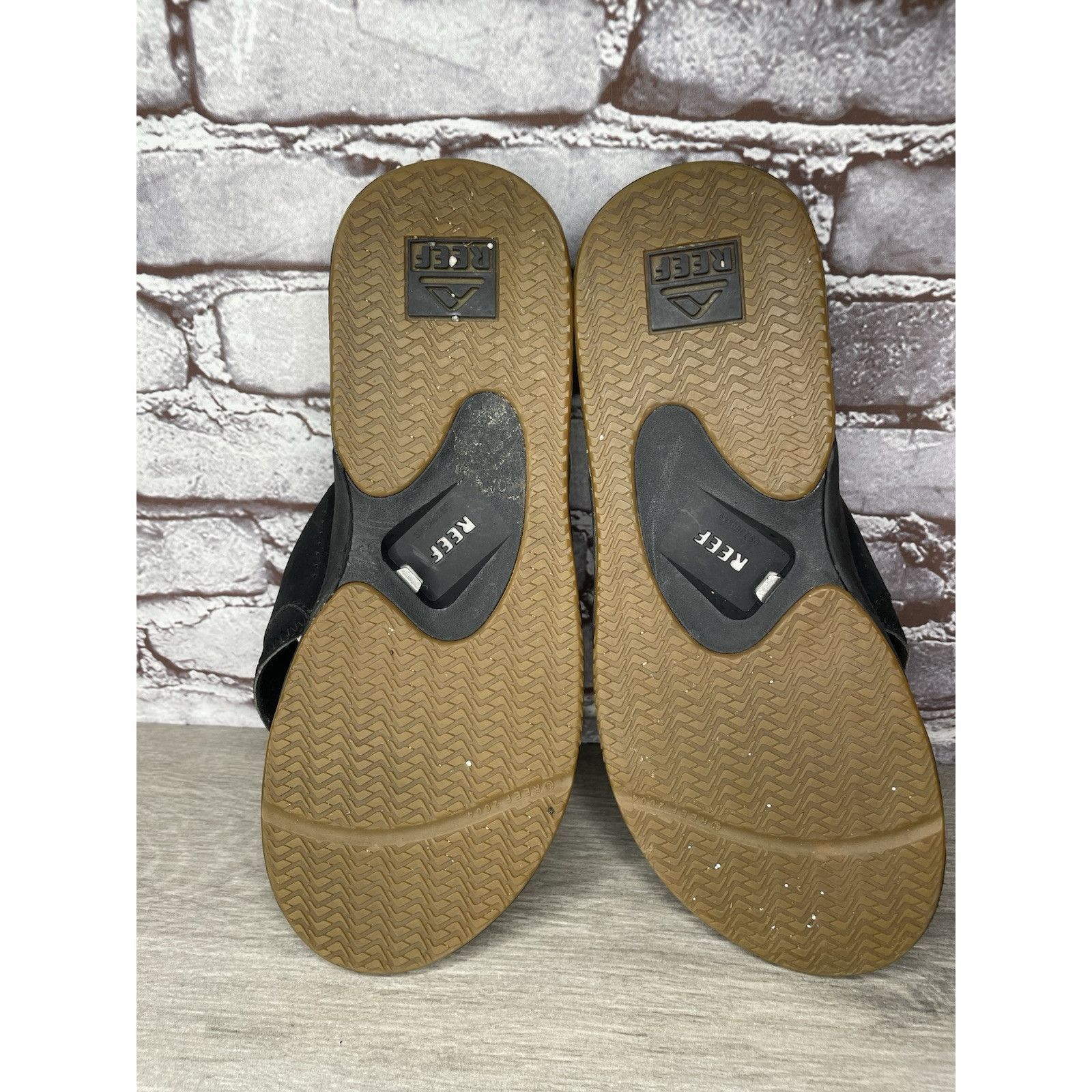 REEF Reef Black Synthetic Bottle Opener Foam Flip Flop Sandals Me Size US 13 / EU 46 - 11 Thumbnail