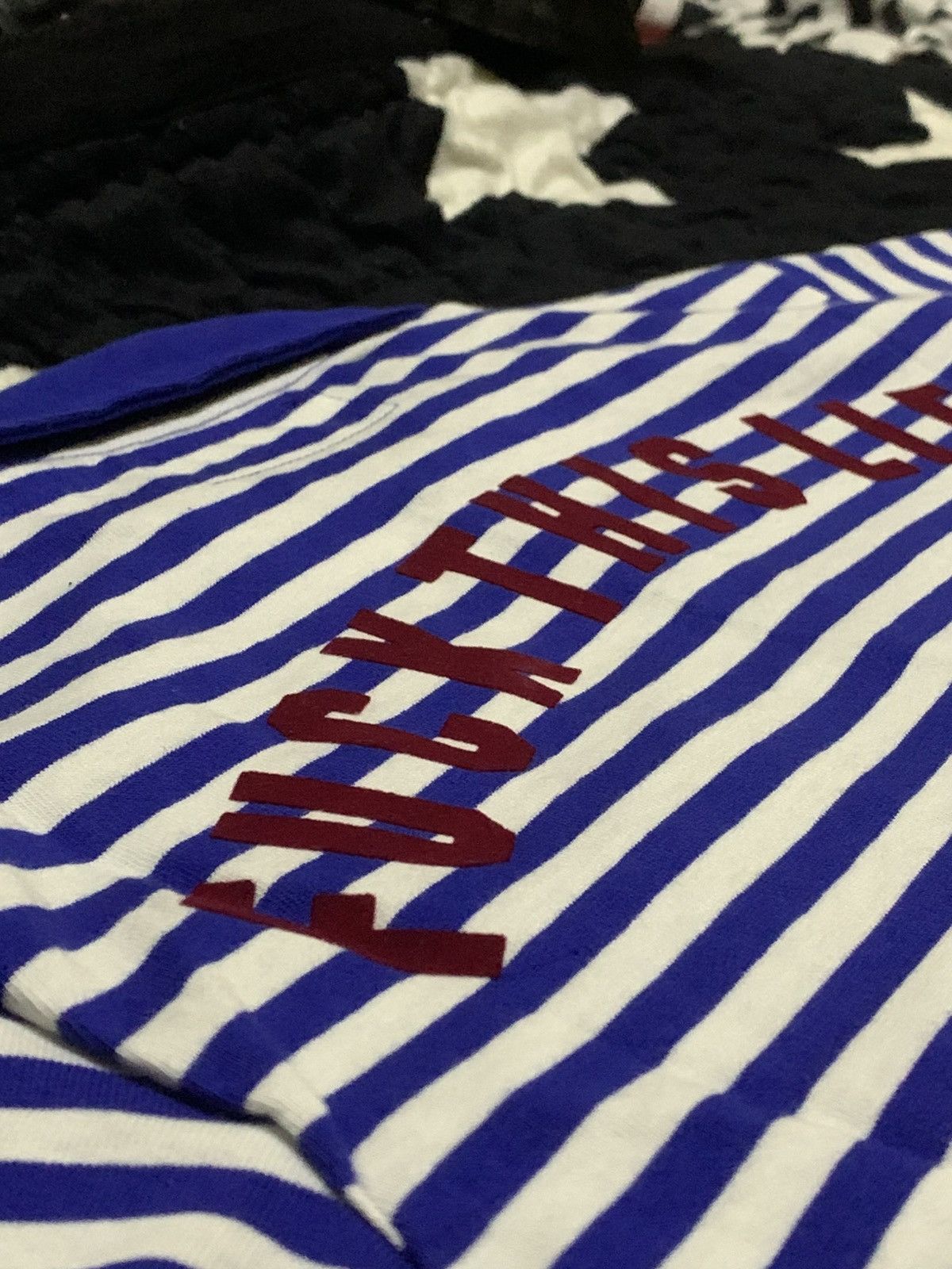 Wacko Maria Wacko Maria Striped Polo Flocking Back Hit “FUCK THIS LIFE” Size US M / EU 48-50 / 2 - 8 Thumbnail