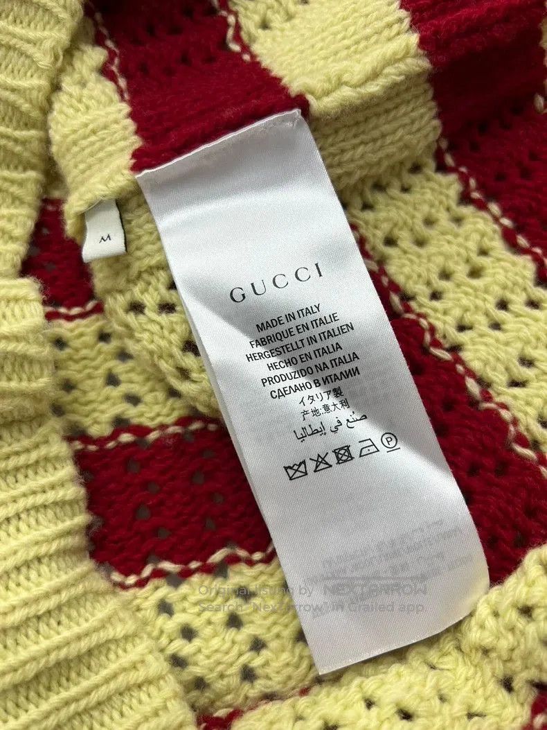 Gucci Gucci Red White Stripe Wool Knit Vest . Size US M / EU 48-50 / 2 - 5 Thumbnail