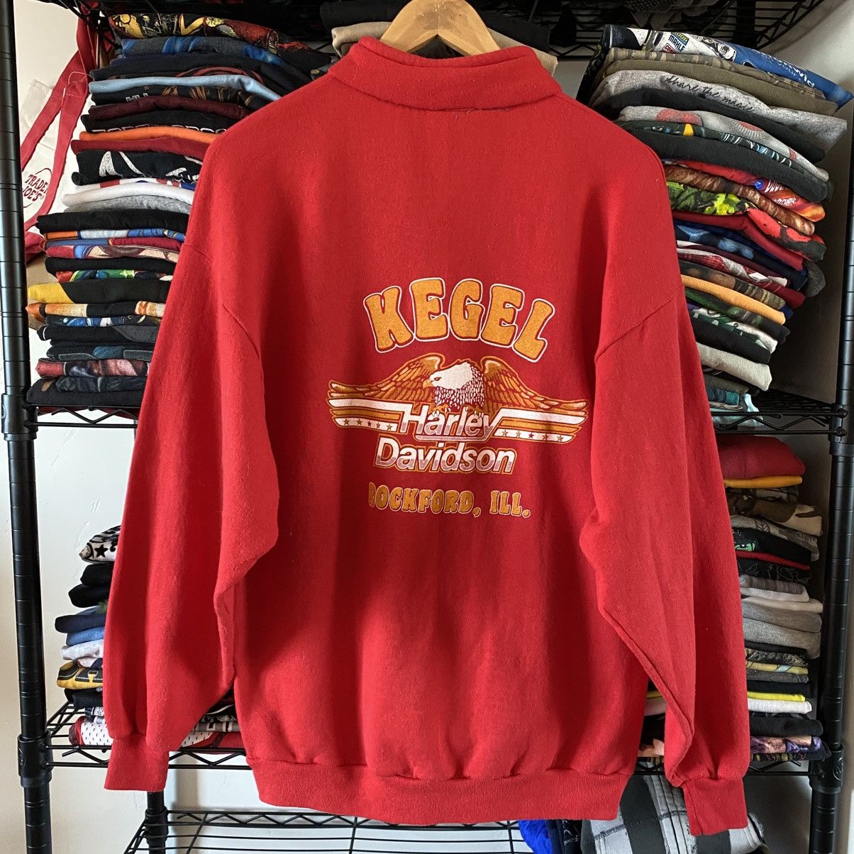 Vintage Harley Davidson Red 1986 Sweatshirt Double Sided