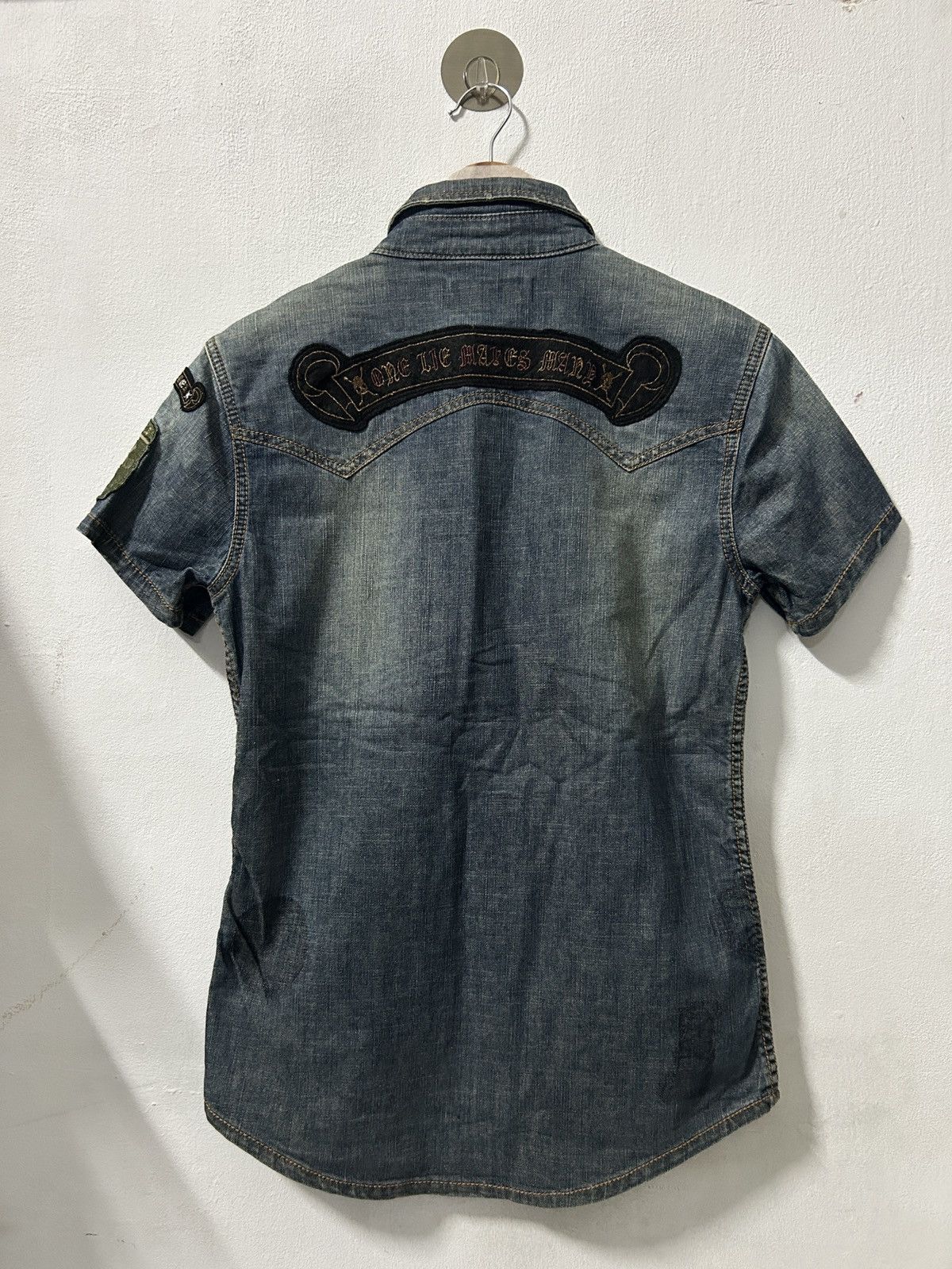 If Six Was Nine Jackrose punk skull patches denim button up Size US M / EU 48-50 / 2 - 7 Thumbnail