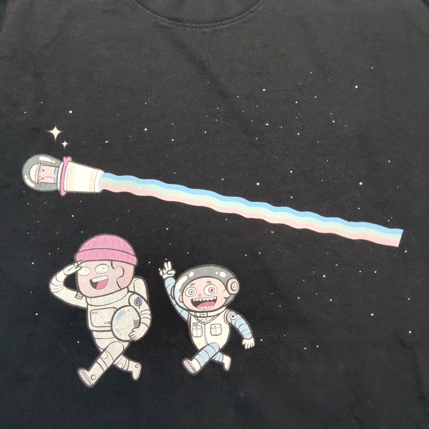 Vintage KARAFURU x NOODLES x MINDBLOWON UNIVERSE Men Large Black Double-Sided T-Shirt Size US L / EU 52-54 / 3 - 4 Thumbnail