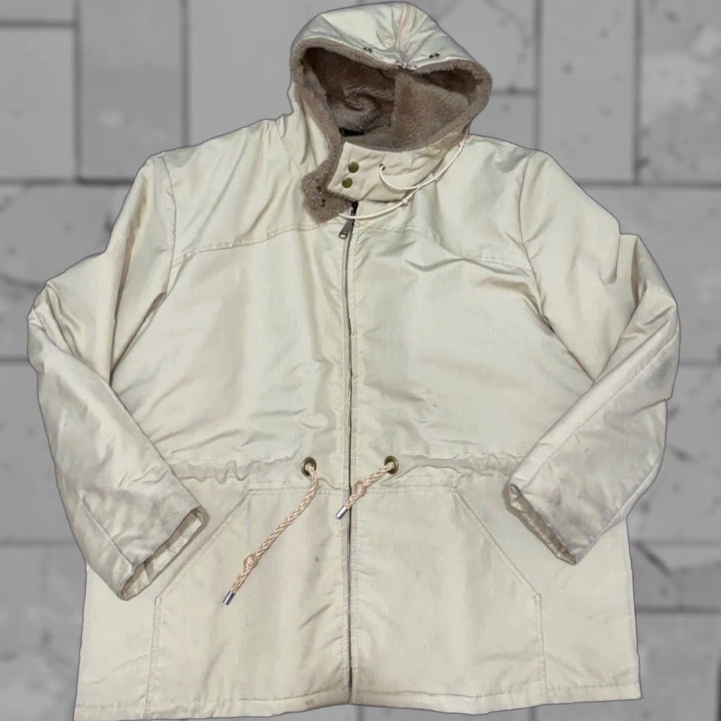 Vintage VINTAGE Nortex Full Zip Hooded Fleece Lined Jacket Mens Beige XL Size US XL / EU 56 / 4 - 1 Thumbnail