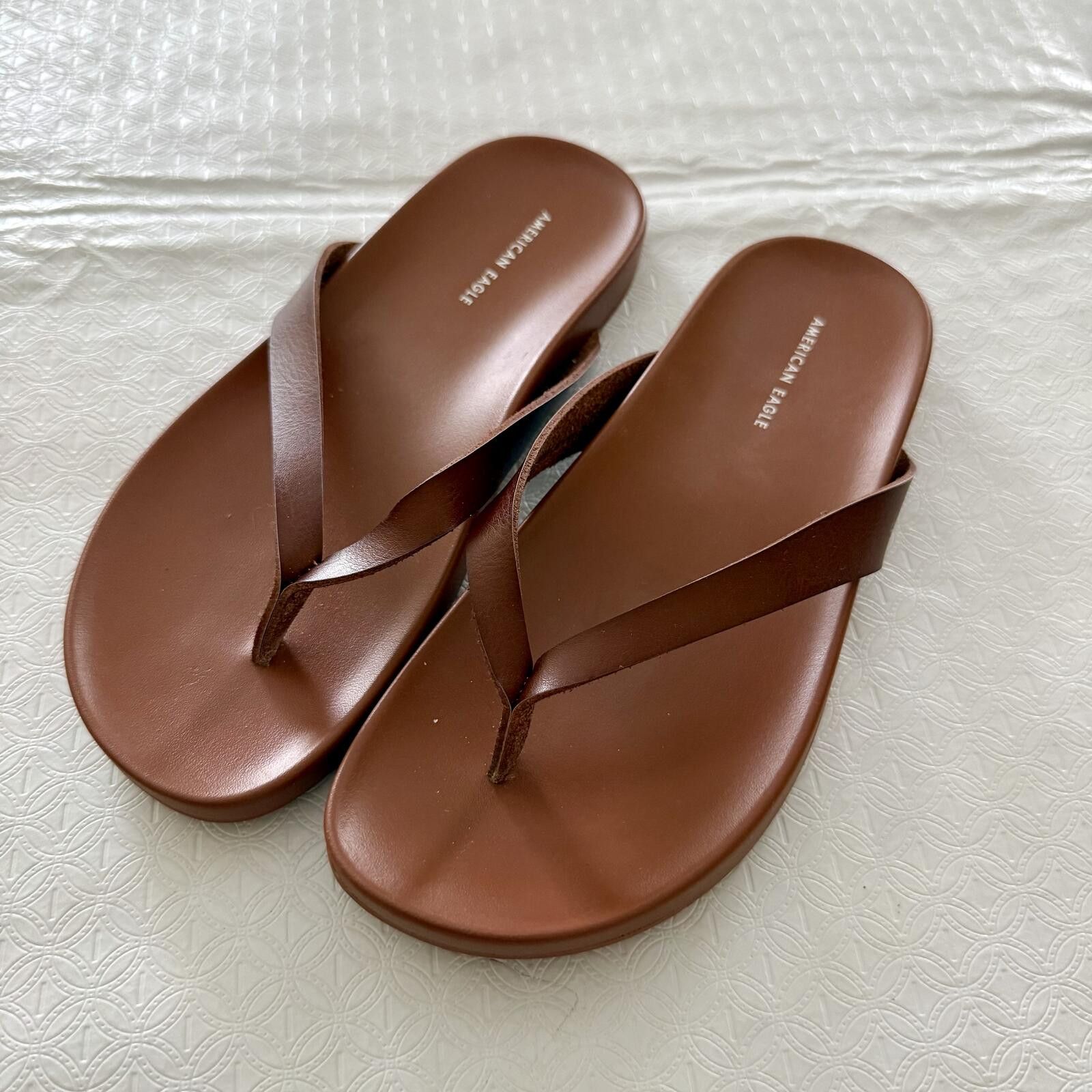 American Eagle Outfitters American Eagle Brown Flip Flop Sandals Size US 6 / EU 39 - 1 Thumbnail
