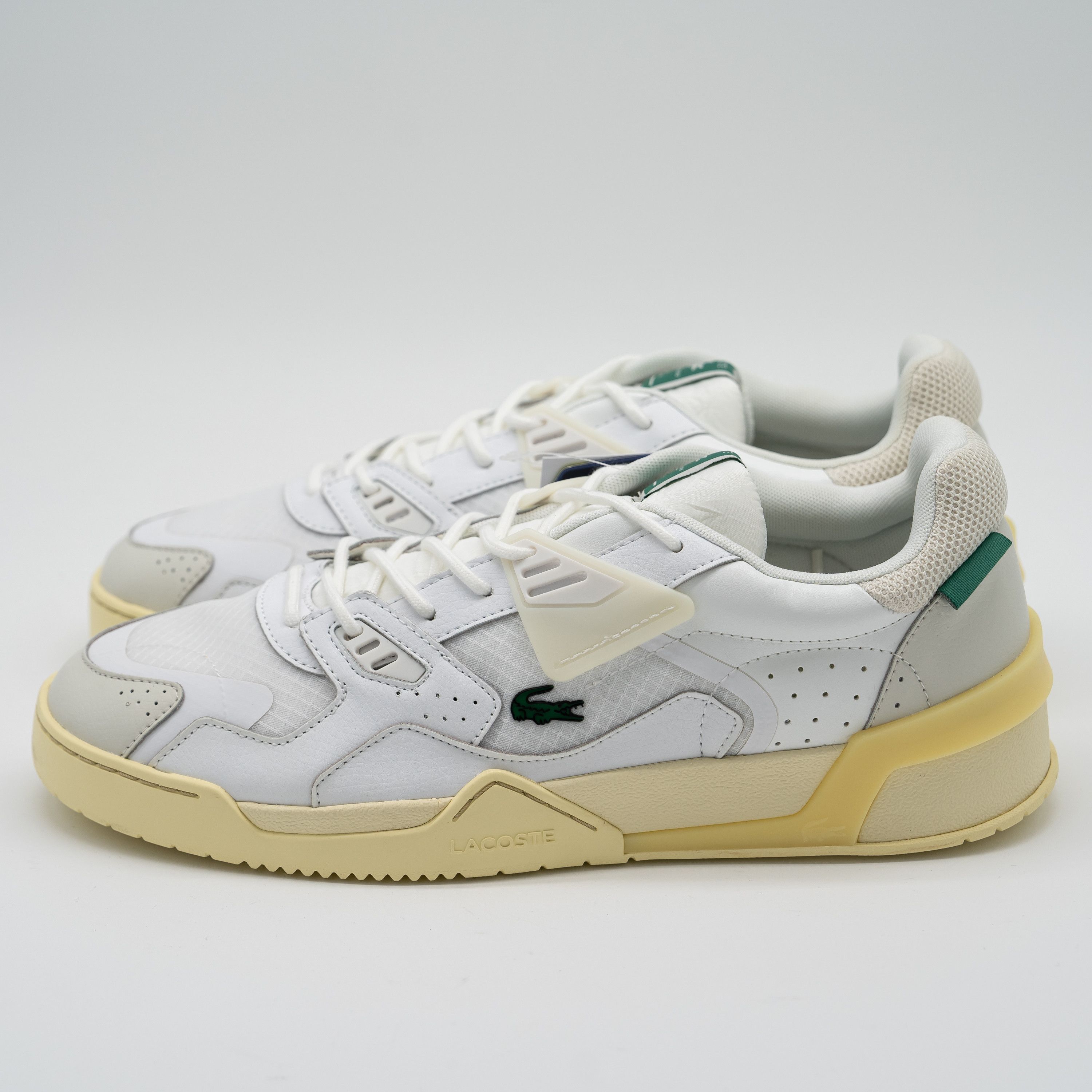 Lacoste 13 - Lacoste LT 125 Textile Sneakers White Yellow Green Size US 13 / EU 46 - 4 Thumbnail