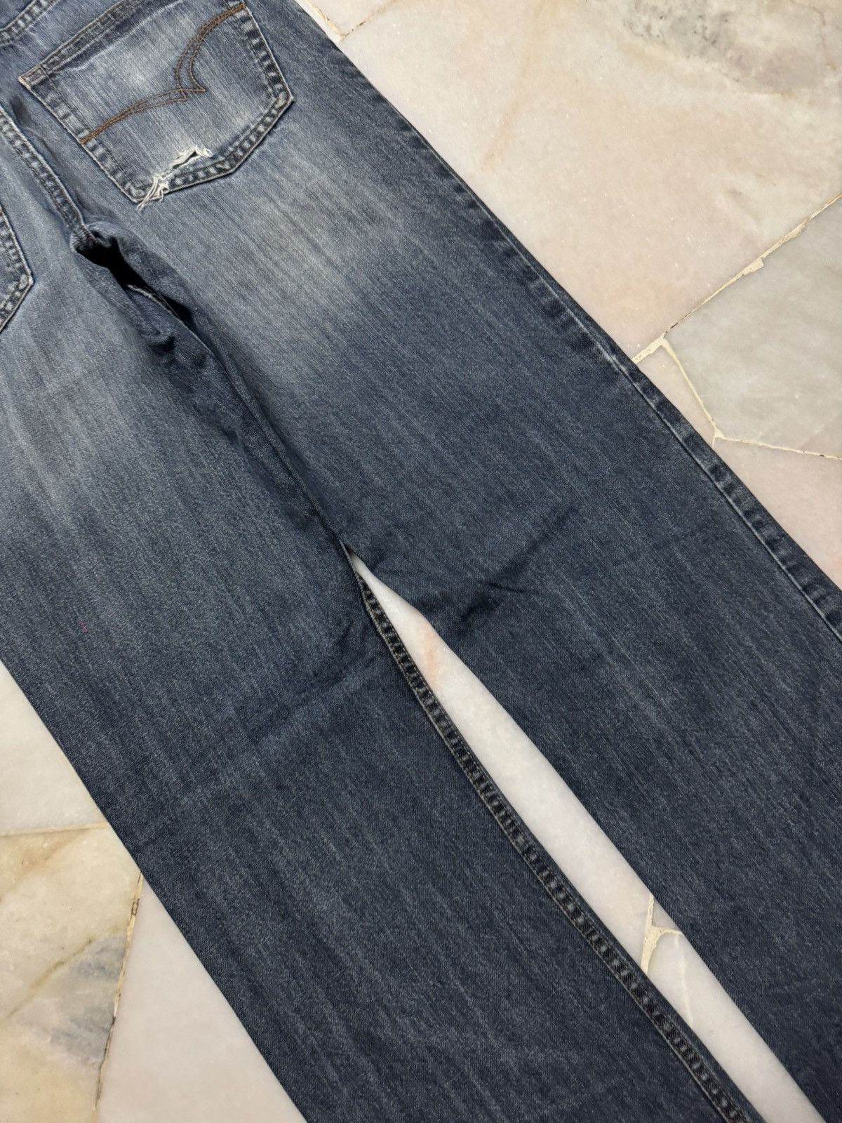 Japanese Brand FLARED JAPANESE THRASHED INSANE 90s STYLE DENIM JEANS Size US 32 / EU 48 - 15 Thumbnail