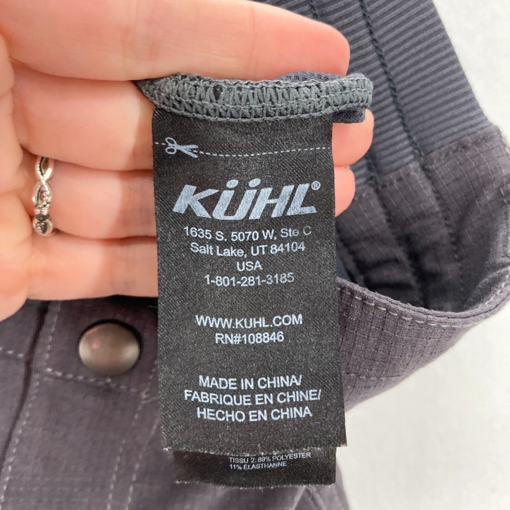 Vintage Kuhl Strattus Skort Women's 12 Dark Gray Stretch Ripstop Lined Hiking Travel Skort Size 34" / US 12 / IT 48 - 4 Thumbnail