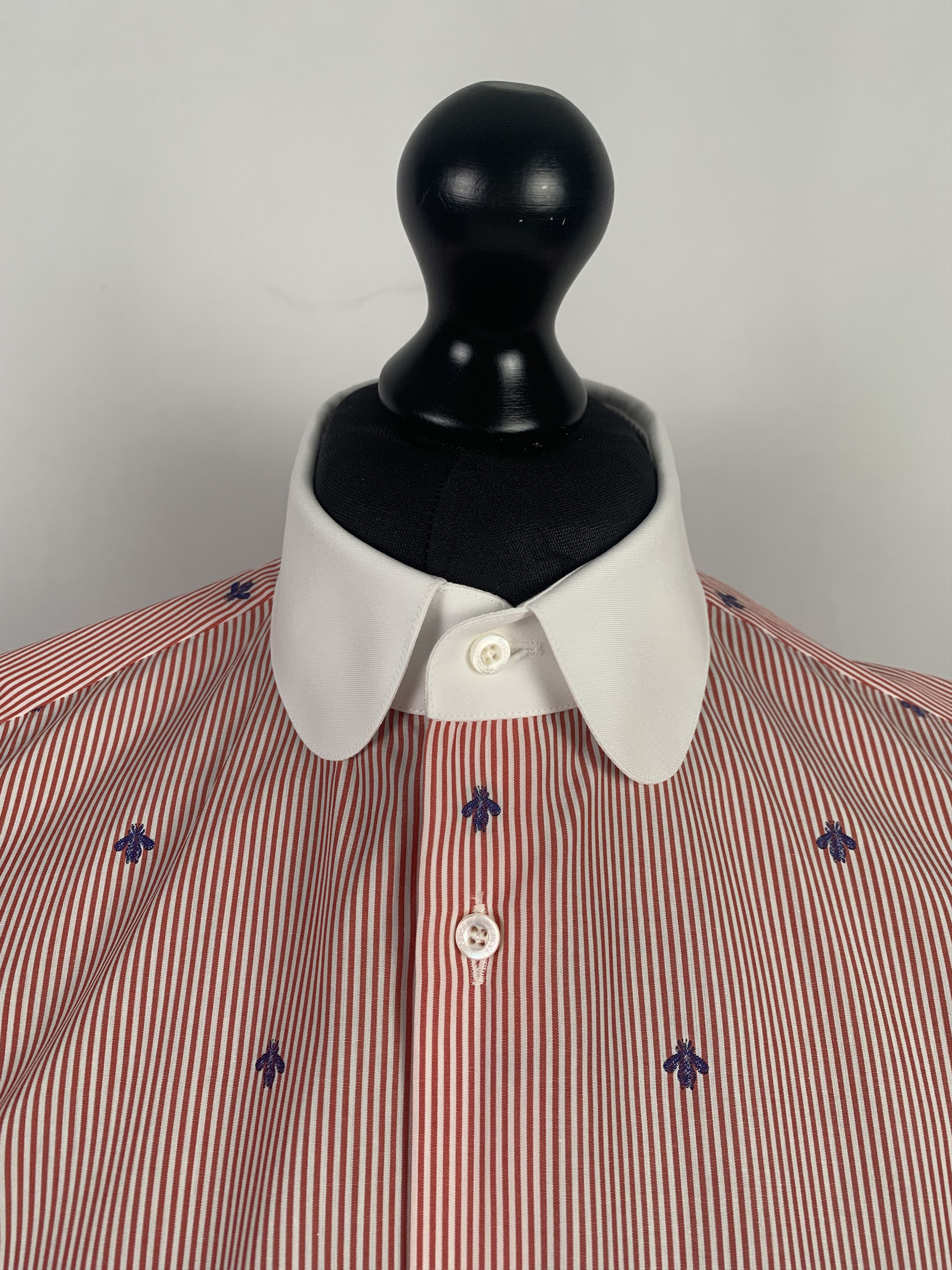 Gucci Gucci Bee Red & White Stripe Soft Shirt Size US L / EU 52-54 / 3 - 6 Thumbnail