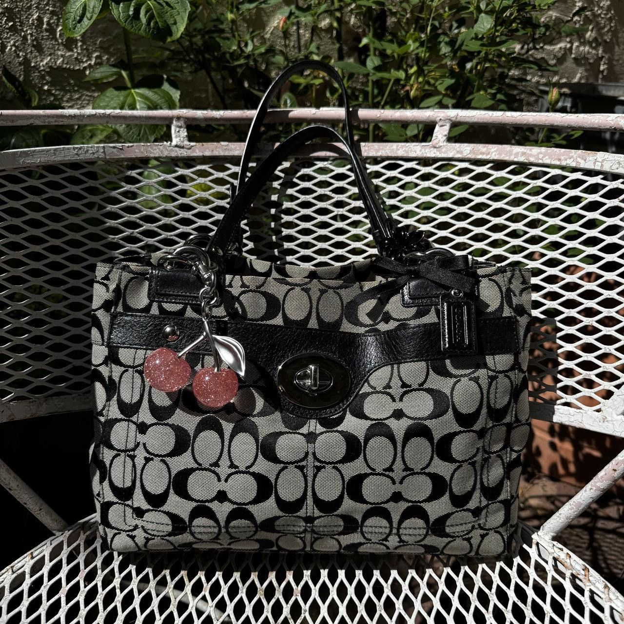 Coach Coach Black Monogramed Turnlock Shoulder Bag Size ONE SIZE - 1 Thumbnail