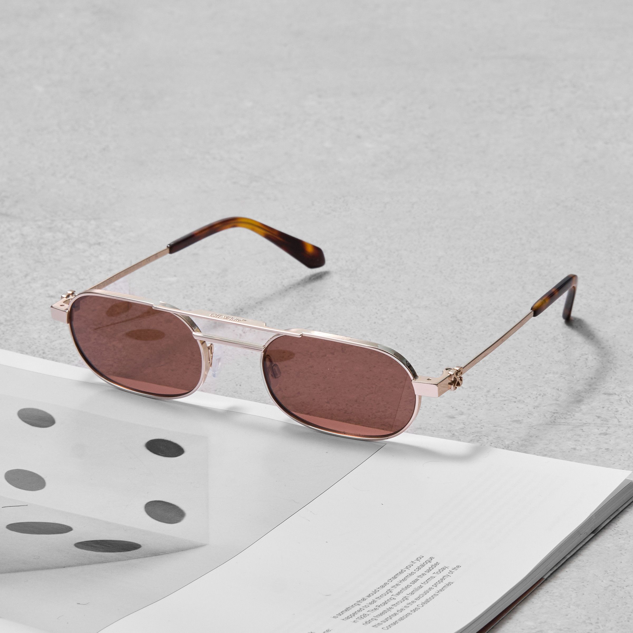 Off-White OFF WHITE Vaiden Oval Frame Sunglasses Size ONE SIZE - 3 Thumbnail