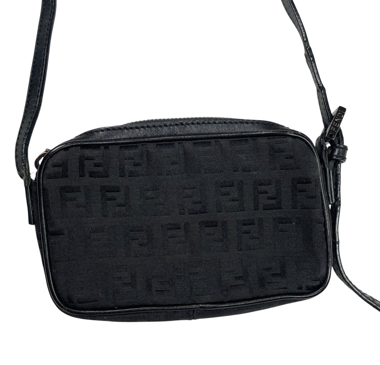 Fendi Fendi Crossbody Bag FF Zucca Monogram Mini Micro Pochette Size ONE SIZE - 1 Thumbnail