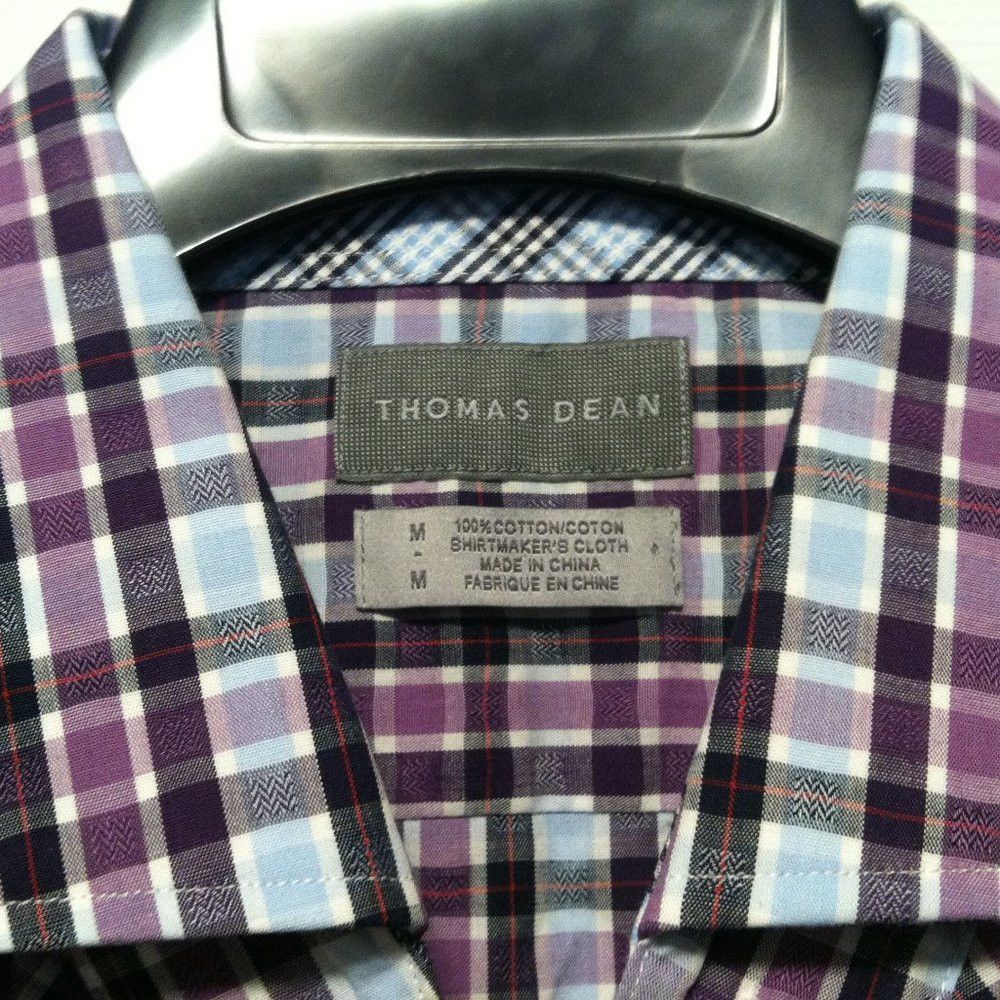 Thomas Dean THOMAS DEAN MENS NEW 100%COTTON CASUAL SHIRT SIZE: M Size US M / EU 48-50 / 2 - 8 Thumbnail