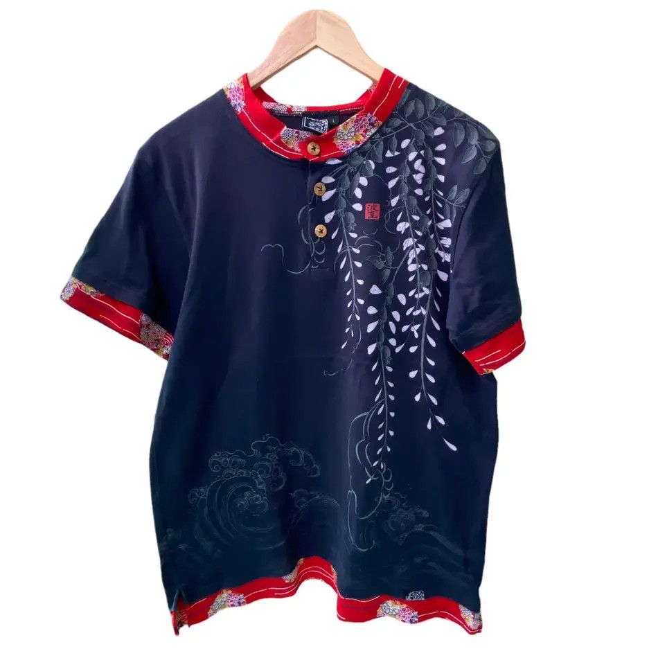 Japanese Brand 2000's Flower Wave Japanese Double Layer Shirt Size US L / EU 52-54 / 3 - 1 Thumbnail