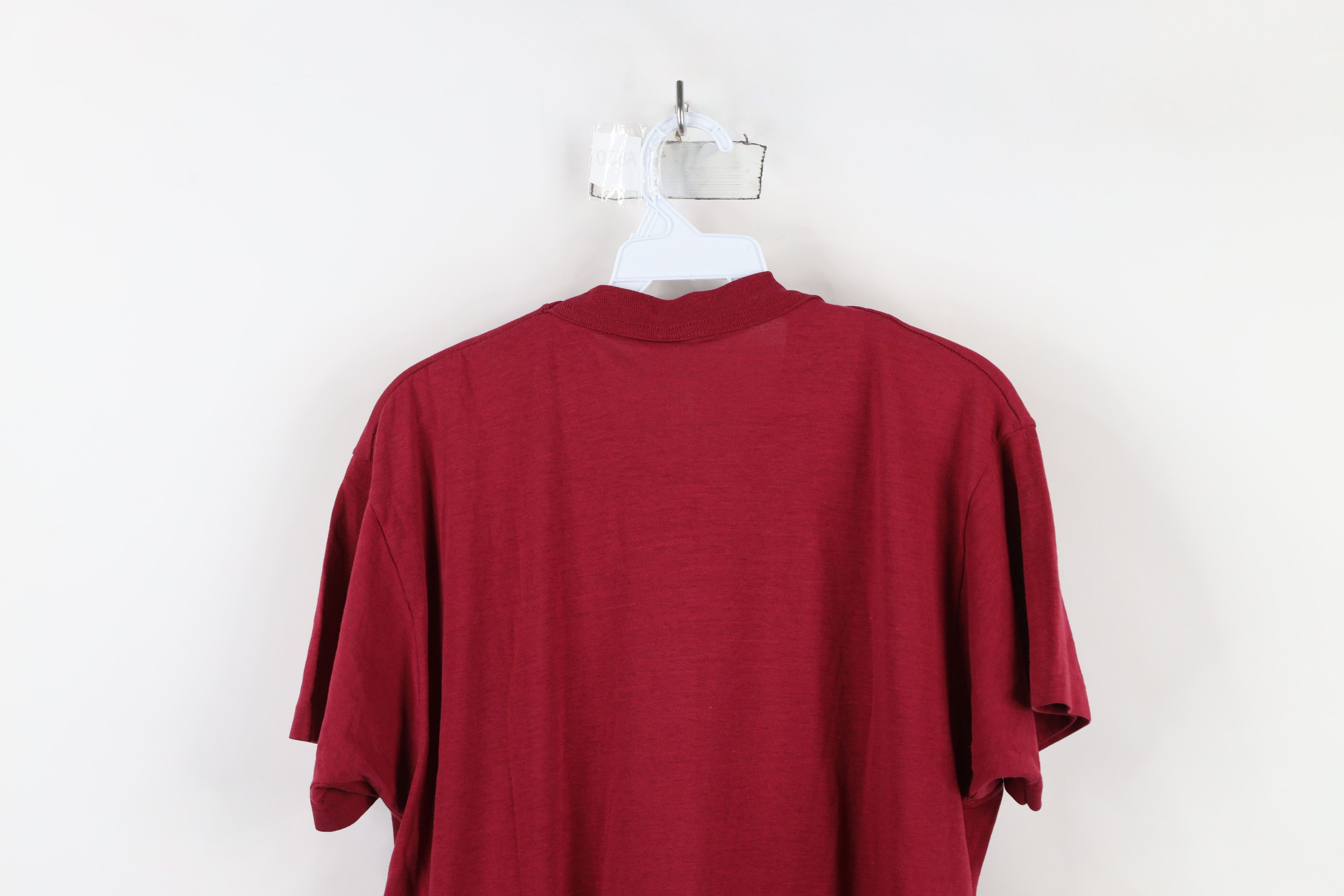 Vintage Vintage 90s Streetwear Blank Thin Pocket T-Shirt Red USA Size US M / EU 48-50 / 2 - 13 Thumbnail