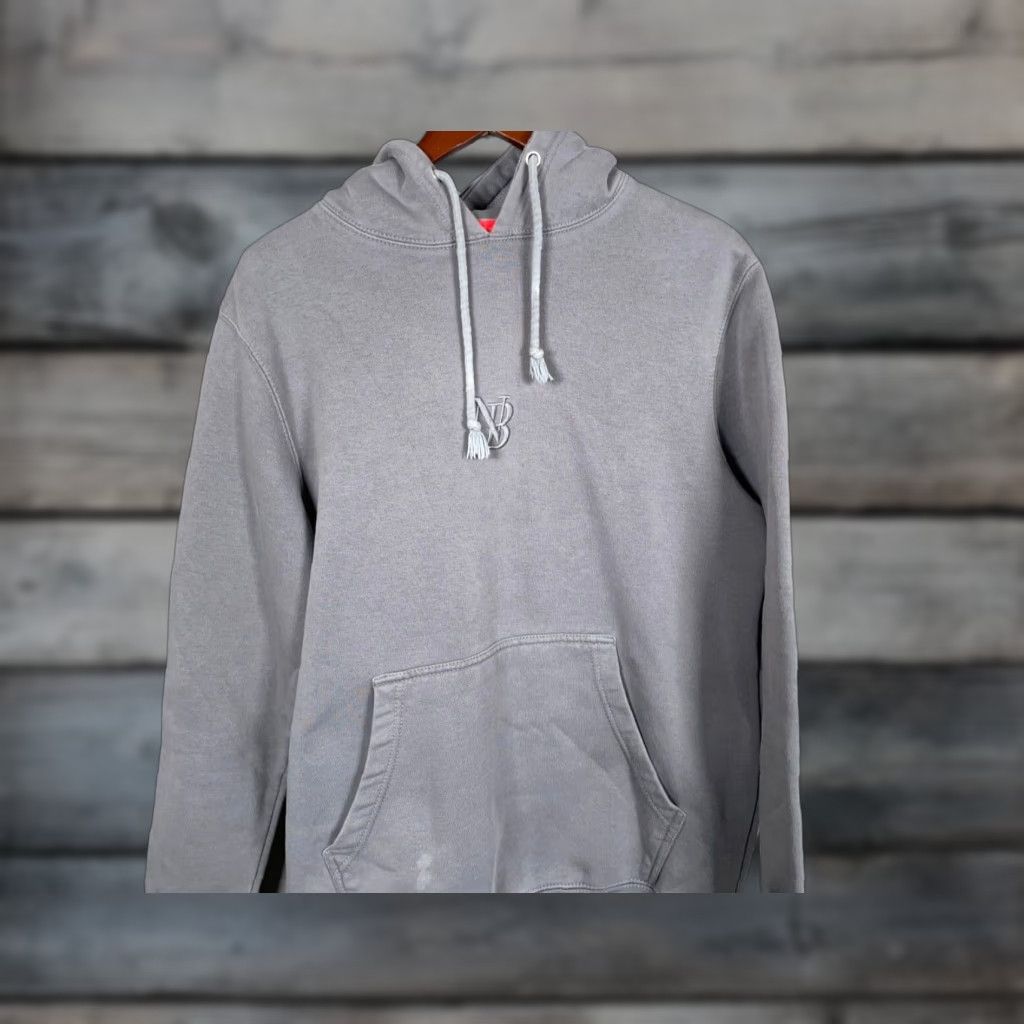 Vintage Nelk Boys Embroidered Hoodie Adult Medium Gray Sweatshirt Drawstring Pocket Size US M / EU 48-50 / 2 - 1 Thumbnail