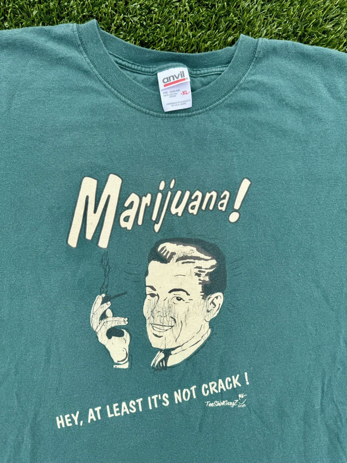 Rap Tees × Vintage Vintage Marijuana Weed Smoke Stoner 420 Humor T-Shirt Size US XL / EU 56 / 4 - 3 Thumbnail
