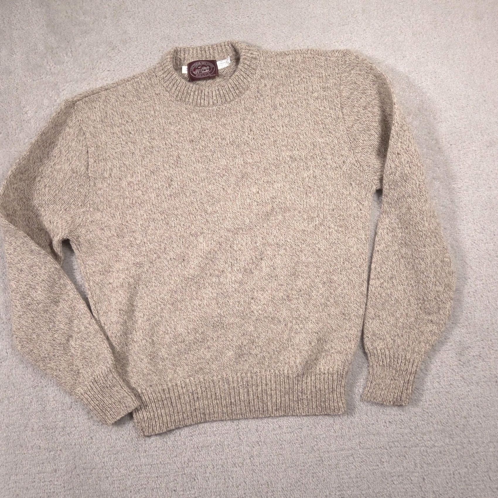 Vintage Victoria Dry Goods Sweater Mens XL Beige Wool Crewneck Knit Pullover Made USA Size US XL / EU 56 / 4 - 2 Thumbnail