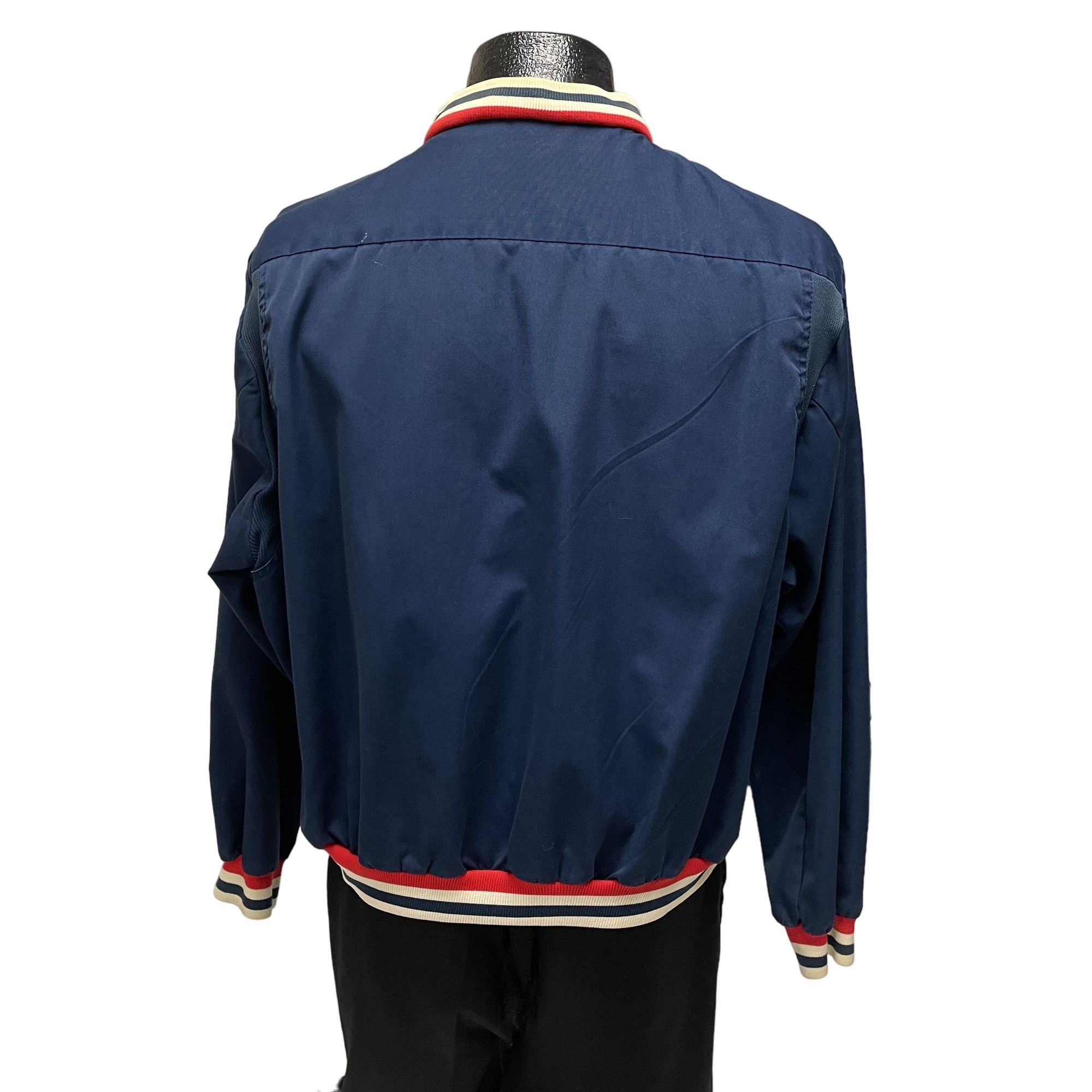Izod Vtg Izod Lacoste Bomber RARE Red White RINGER Jacket Size US XL / EU 56 / 4 - 2 Thumbnail