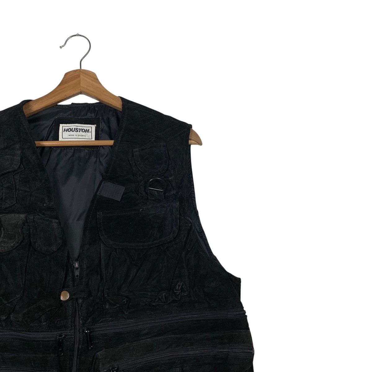 Japanese Brand 90’s HOUSTON Tactical Suede Leather Vest #2298-C102 Size US L / EU 52-54 / 3 - 5 Thumbnail