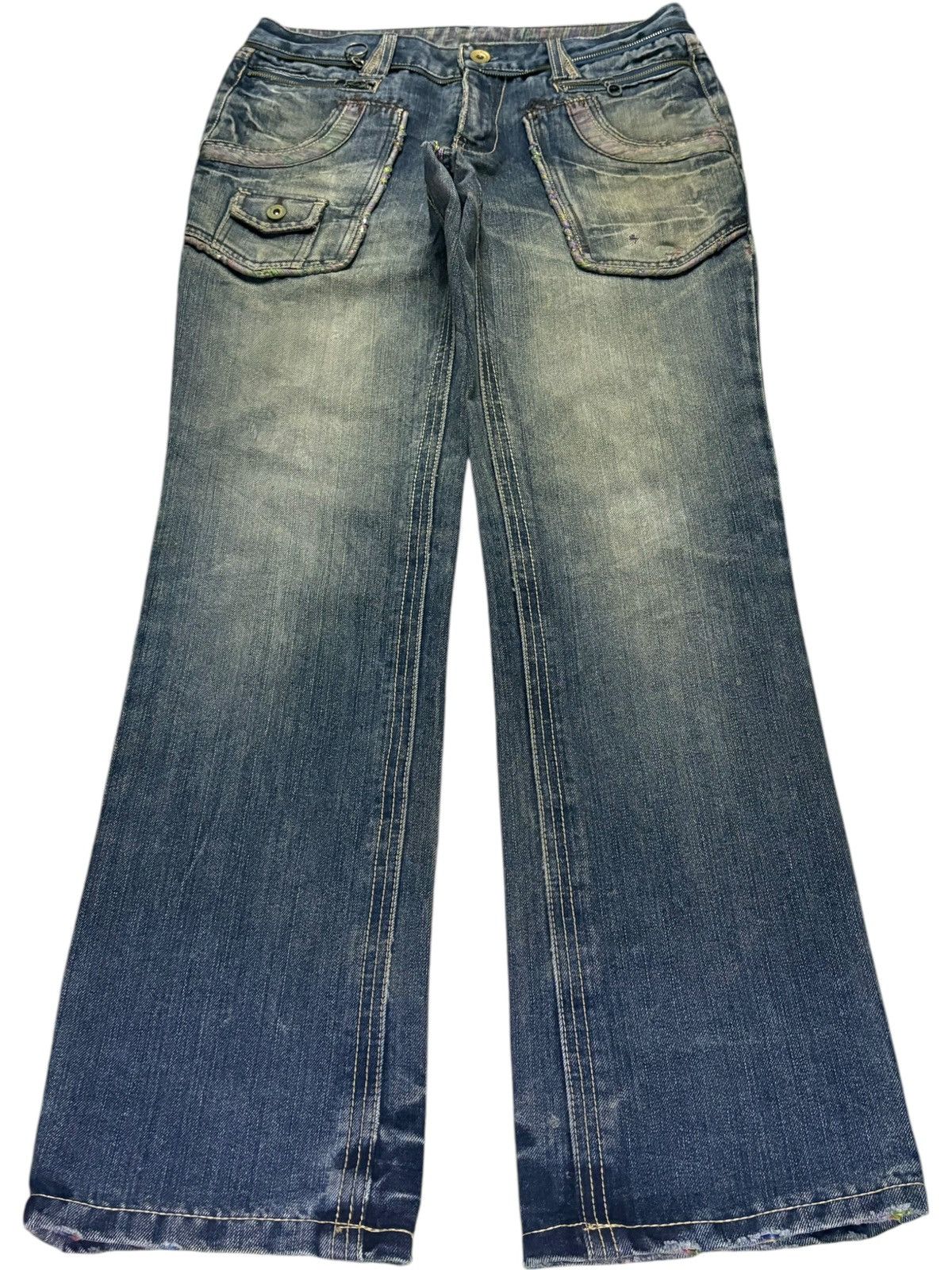 Japanese Brand Vintage Japanese Brand Mud Wash Distressed Baggy Jeans Size US 33 - 1 Thumbnail