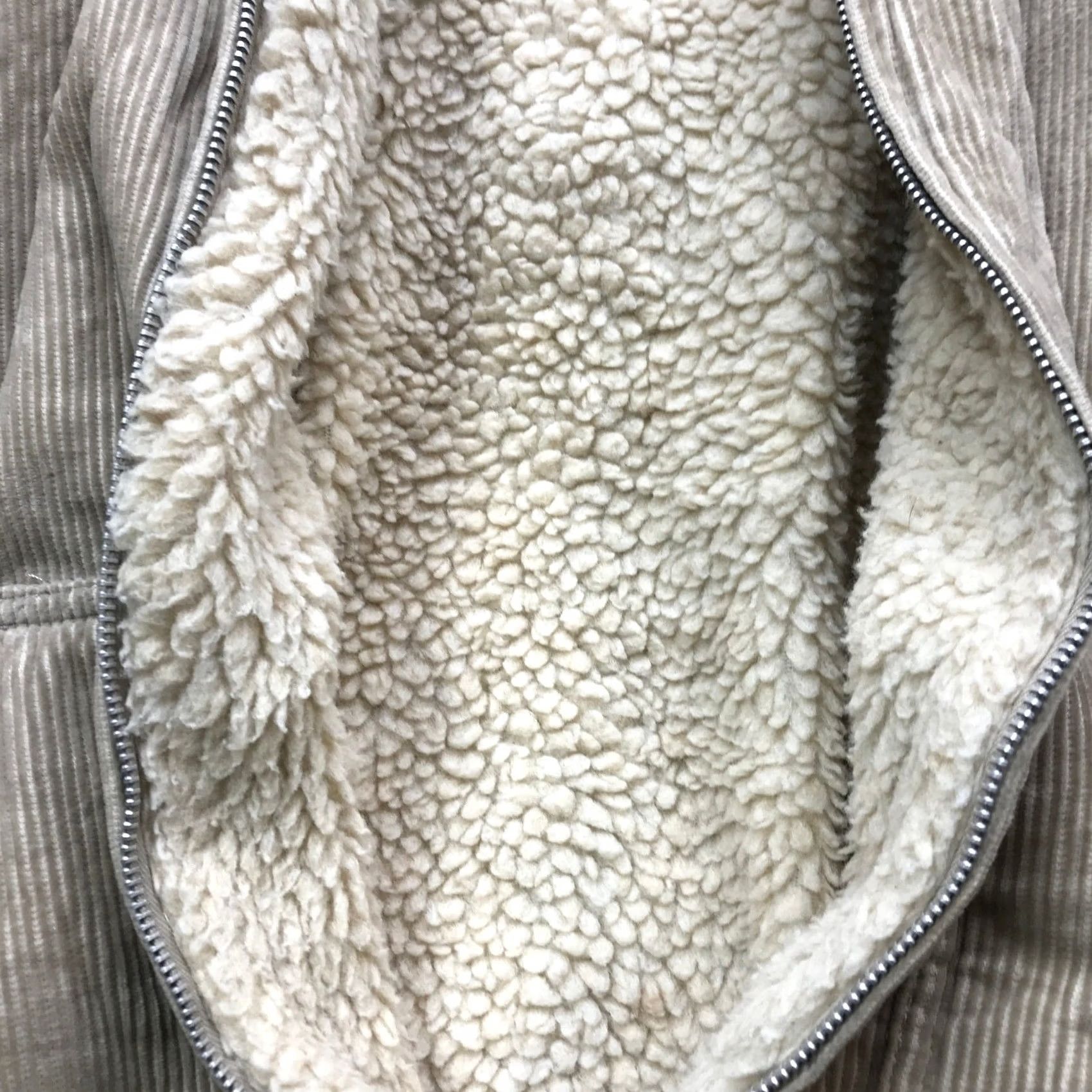 Vintage VINTAGE Outer Edge Corduroy Jacket Hoodie Tan L Womens Large L Zip Full Zip Pockets Sherpa Lined Jacket Coat Shirt Size L / US 10 / IT 46 - 8 Thumbnail