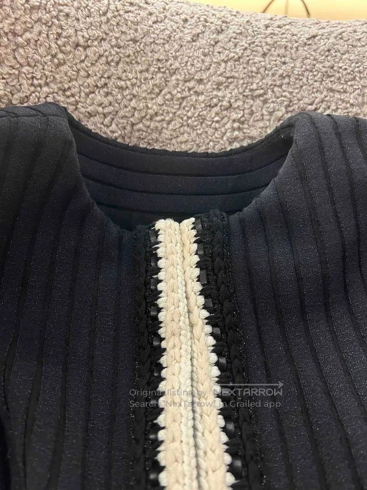 Chanel Chanel Black and white glitter striped round-neck jacket Size XXS / US 00 / IT 34 - 3 Thumbnail
