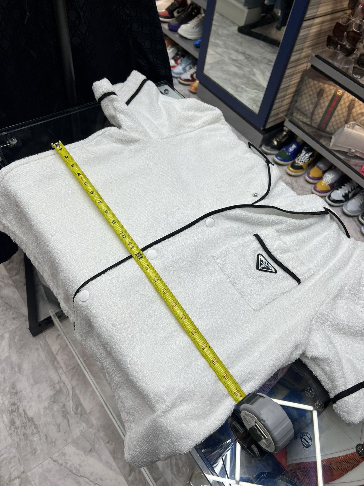 Prada Prada White Terry Cotton Tee Size US L / EU 52-54 / 3 - 20 Thumbnail