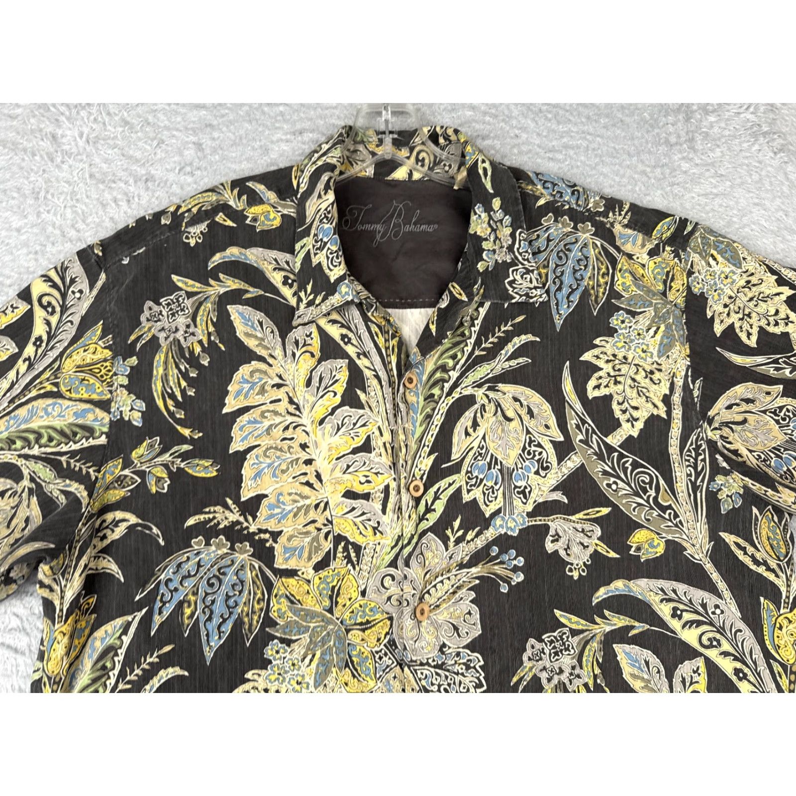 Tommy Bahama Tommy Bahama Shirt Men XL Black Floral Silk Hawaiian Button-Up Beach Shirt Size US XL / EU 56 / 4 - 4 Thumbnail