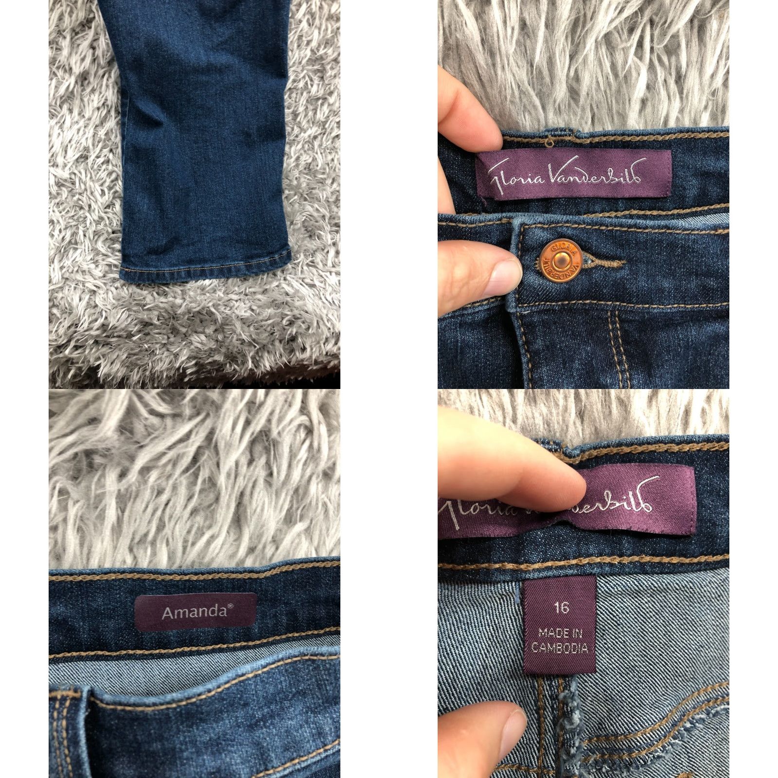 Gloria Vanderbilt Gloria Vanderbilt Amanda Jeans Womens Medium Wash Blue Size 16 Regular Fit 5-Pocket Denim Cotton Tapered High Rise Vintage No Size 38" / US 16 / IT 52 - 8 Thumbnail