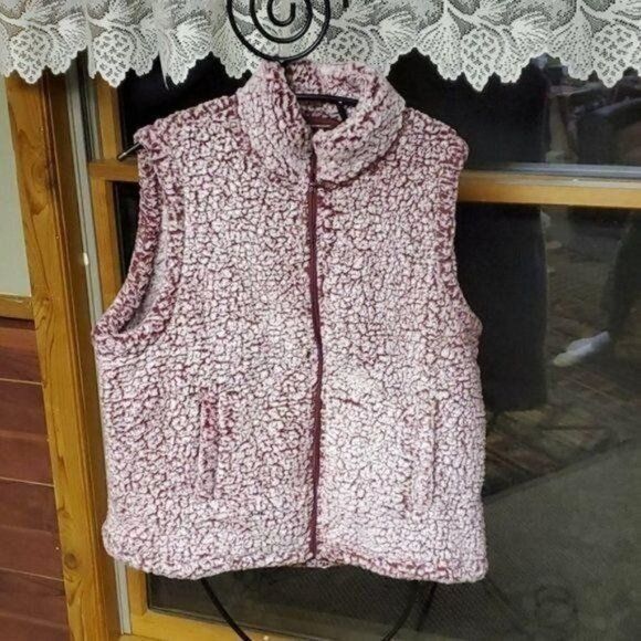 Arizona Jean Co. Arizona Jean Co. Burgandy & Off White Faux Fur Zippered Sher Size XL / US 12-14 / IT 48-50 - 1 Thumbnail