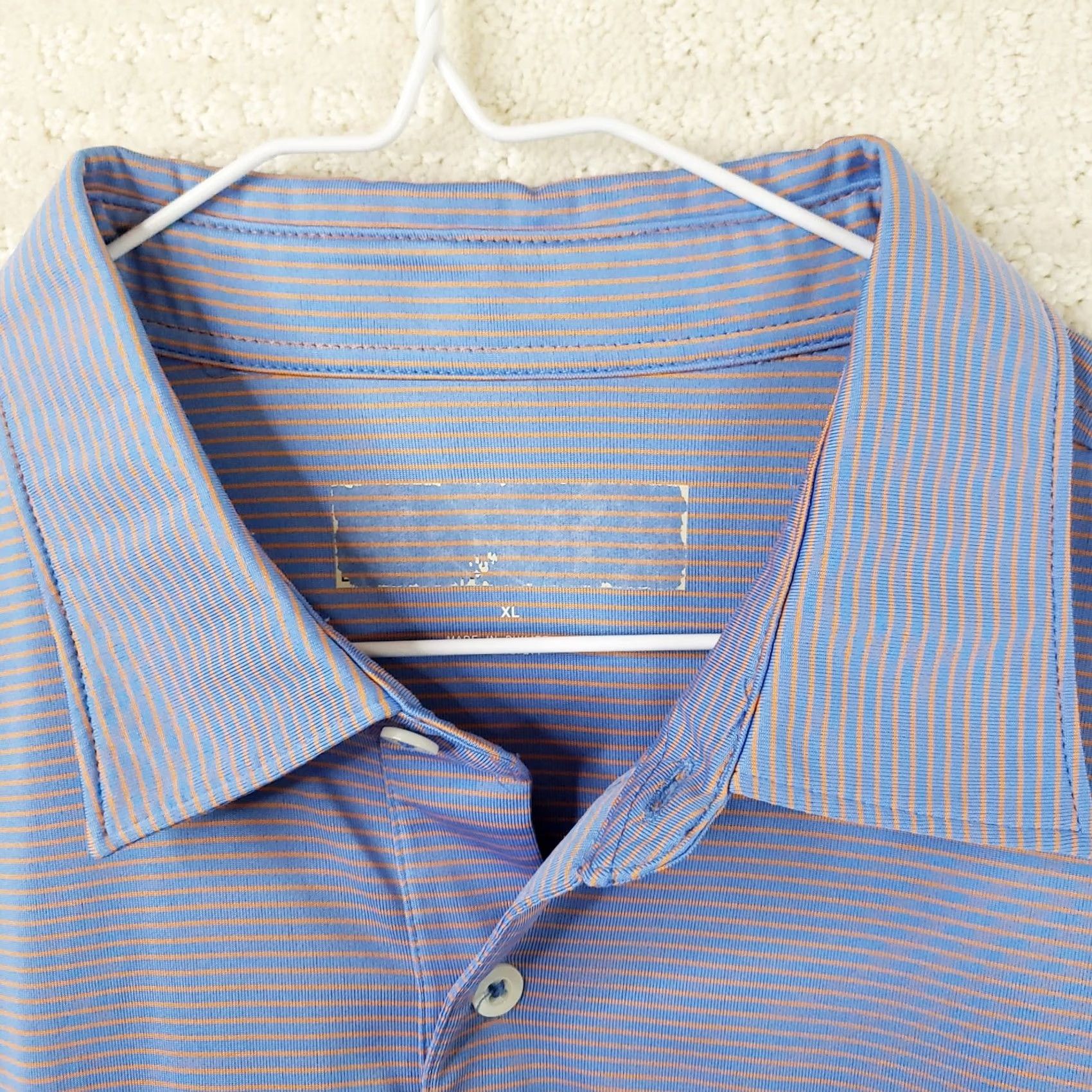 Vintage Donald Ross Polo Mens XL Blue Pink Striped Bird Logo 1928 Performance Golf Shirt Size US XL / EU 56 / 4 - 4 Thumbnail